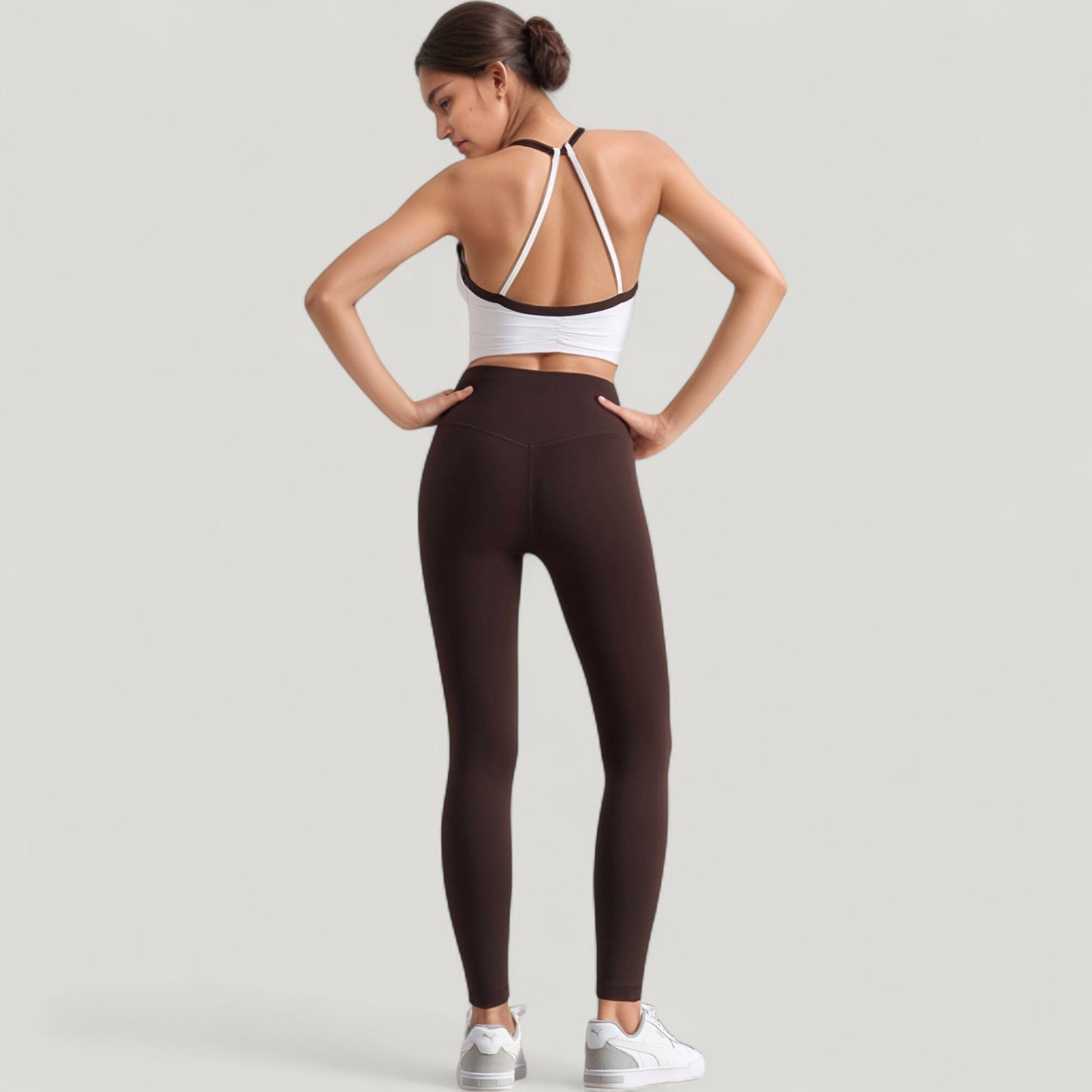 Scoop Neck Racerback Sports Bra with Contrast Trim
