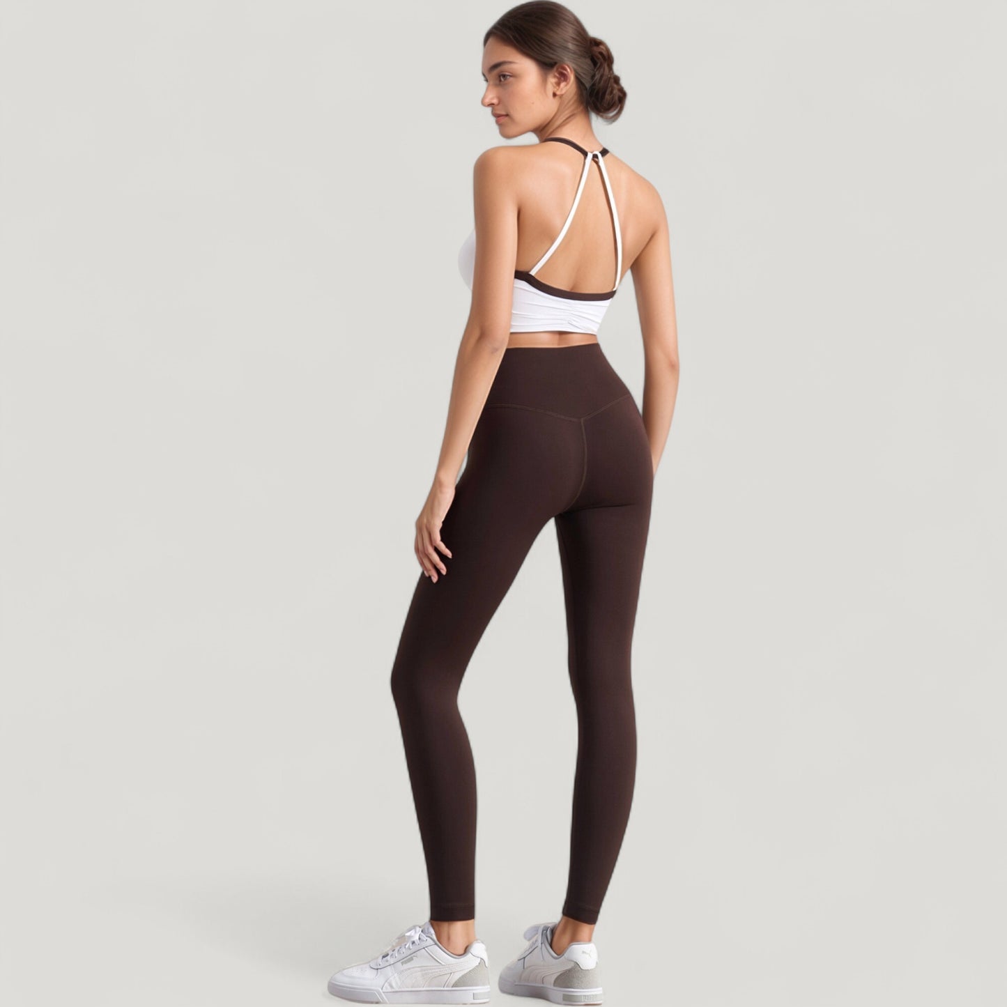 Scoop Neck Racerback Sports Bra with Contrast Trim