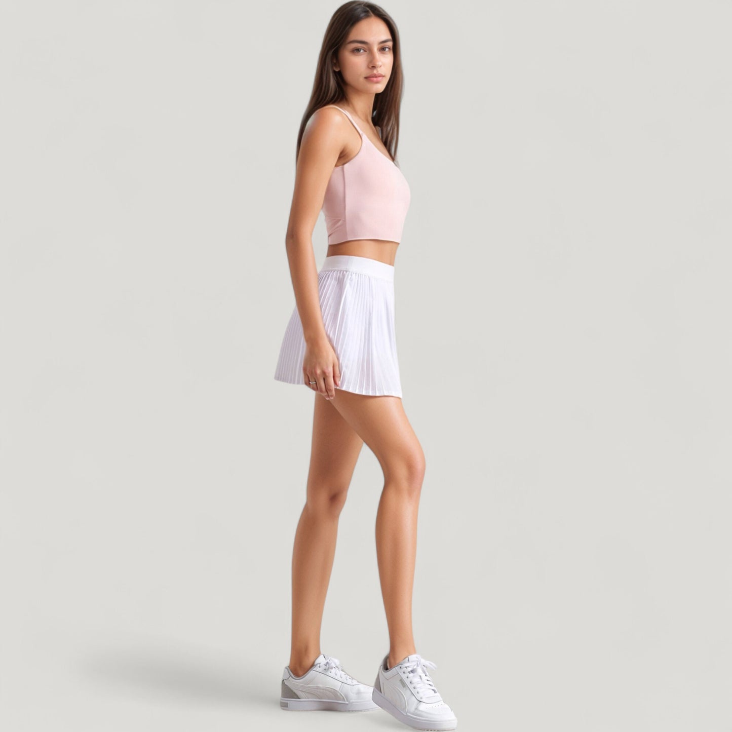 Scoop Neck Spaghetti Strap Sports Bra with Smooth Finish