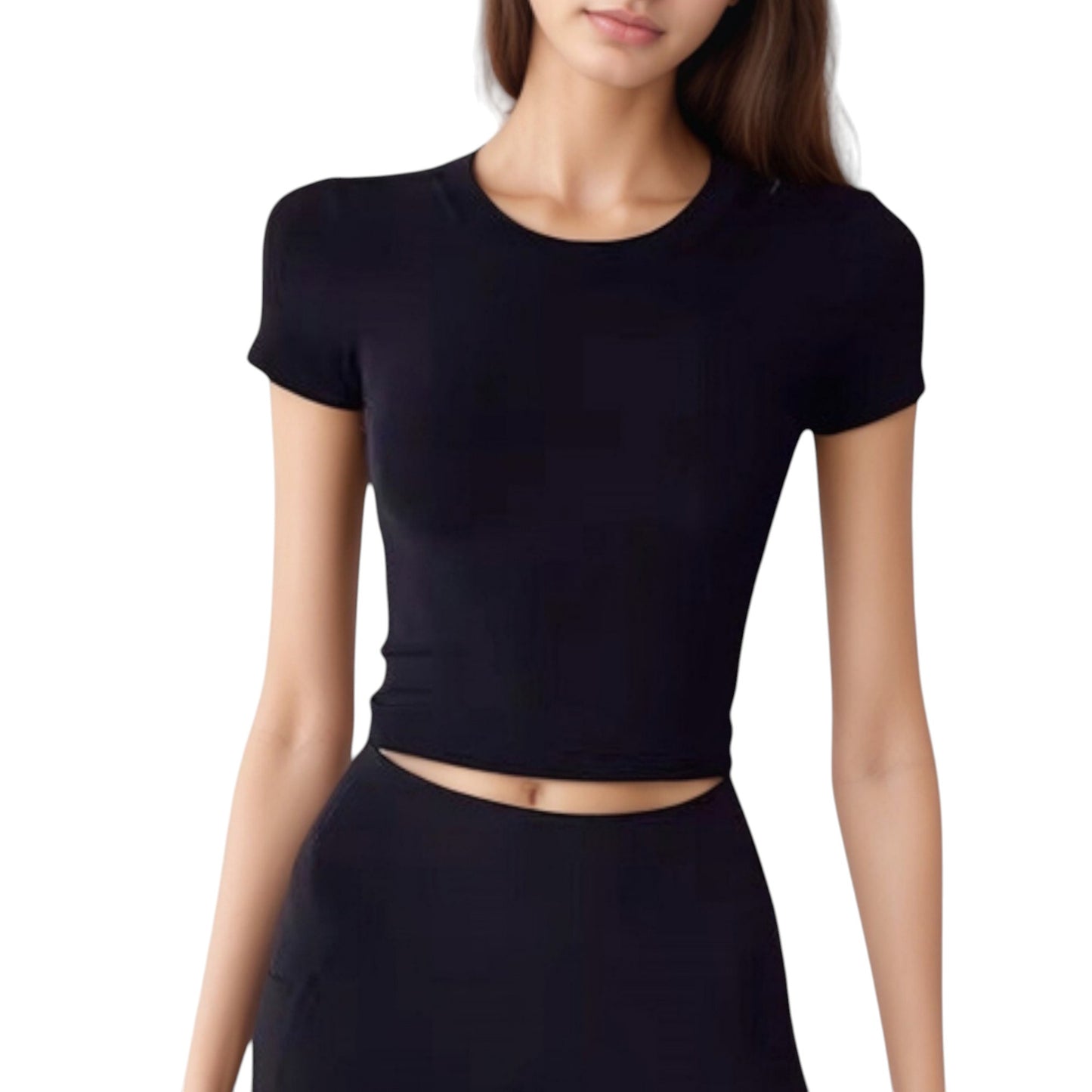 Short Sleeve Open Back Crop Top with Twist Detail and Fitted Silhouette