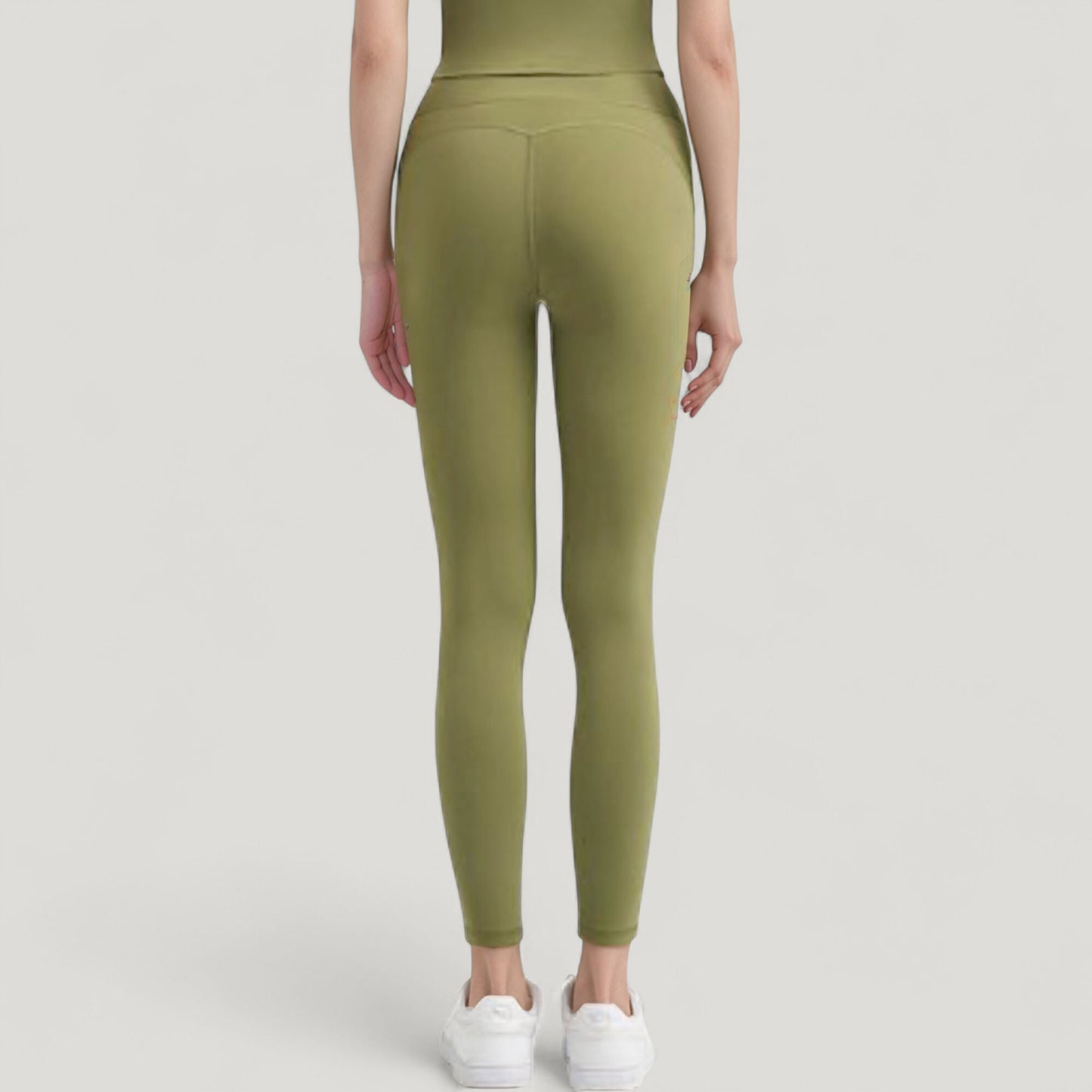 High Waist Full Length Active Leggings with Wide Waistband and Seamless Design