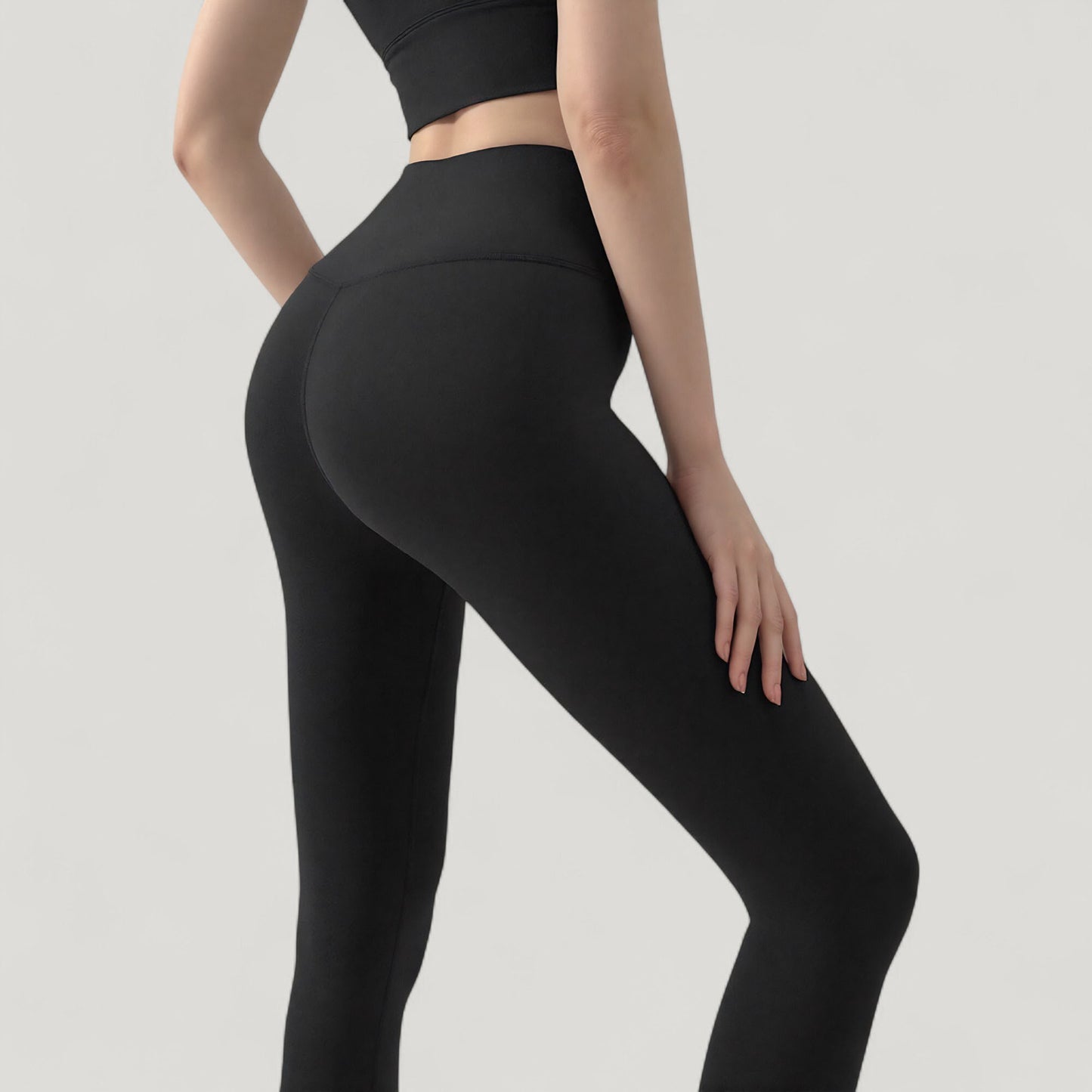 High Waist Full Length Leggings with Wide Waistband