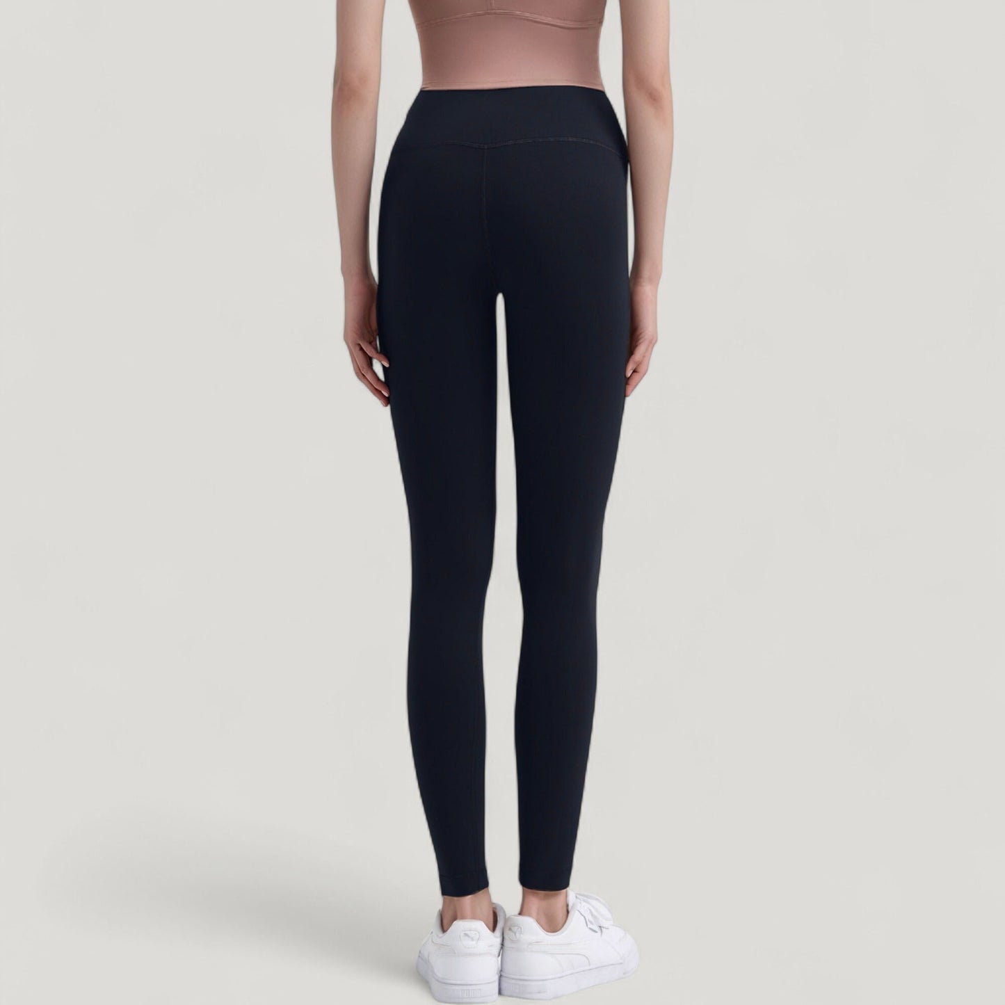 High Waist Full Length Leggings with Wide Waistband