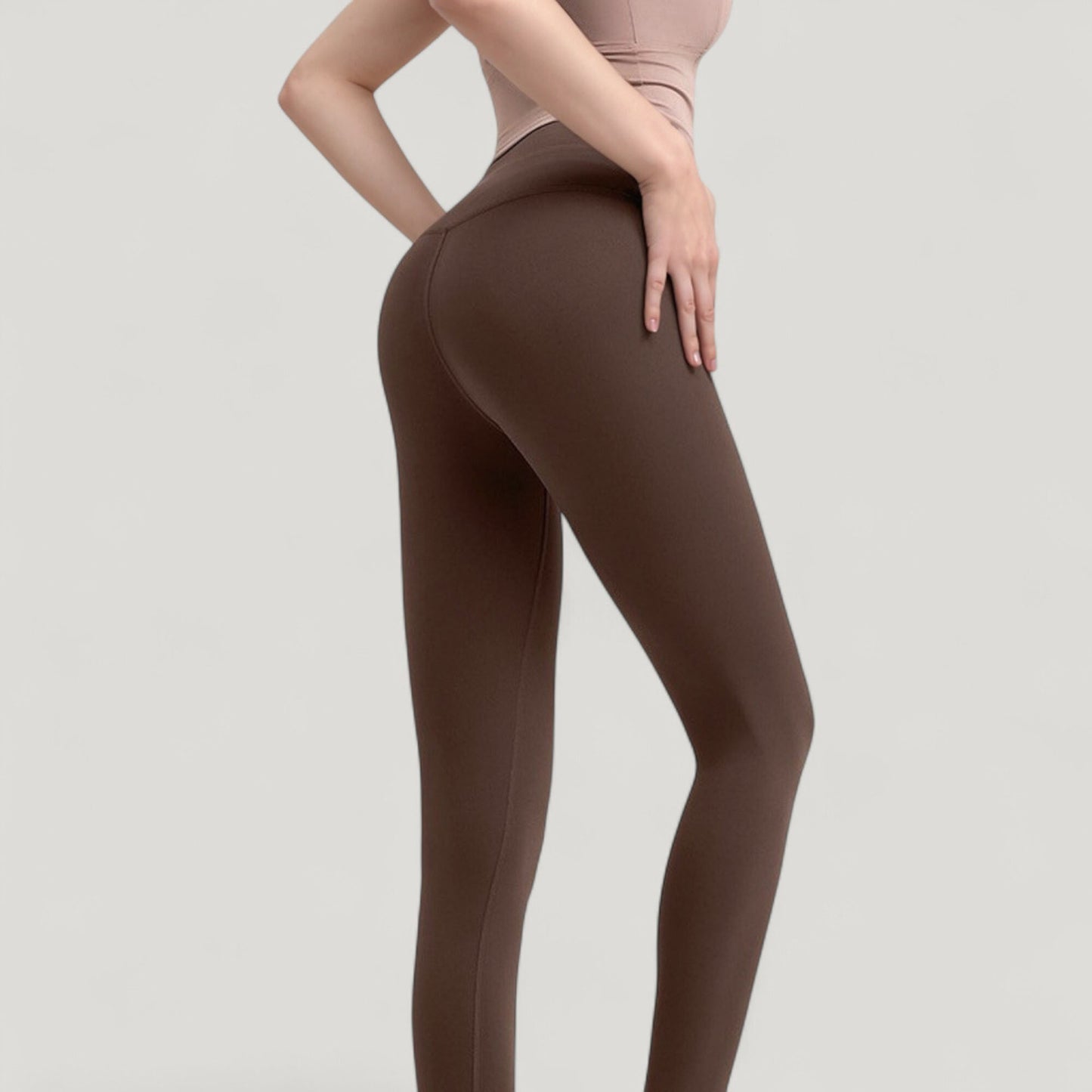 High Waist Full Length Leggings with Wide Waistband