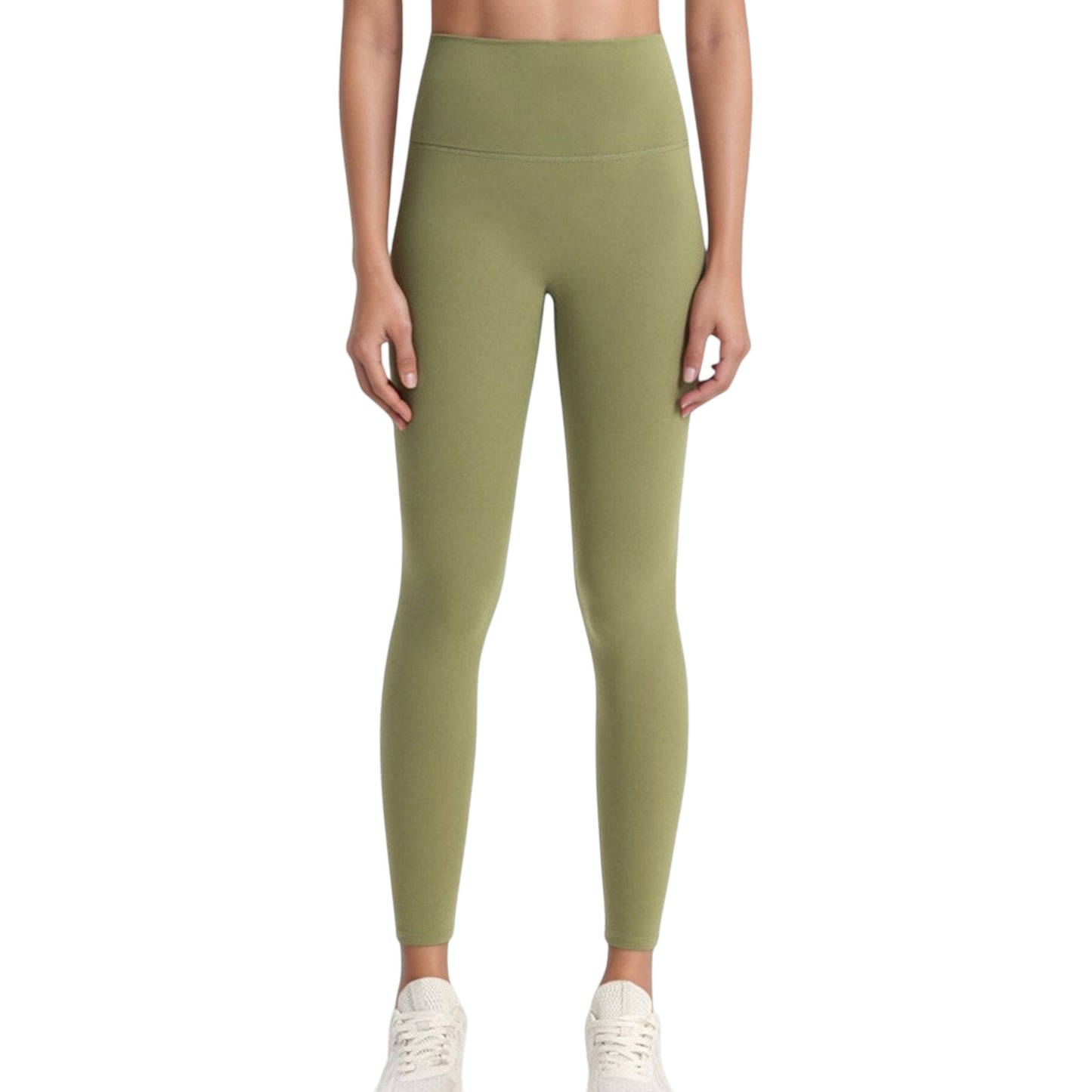High Waist Full Length Leggings with Wide Waistband
