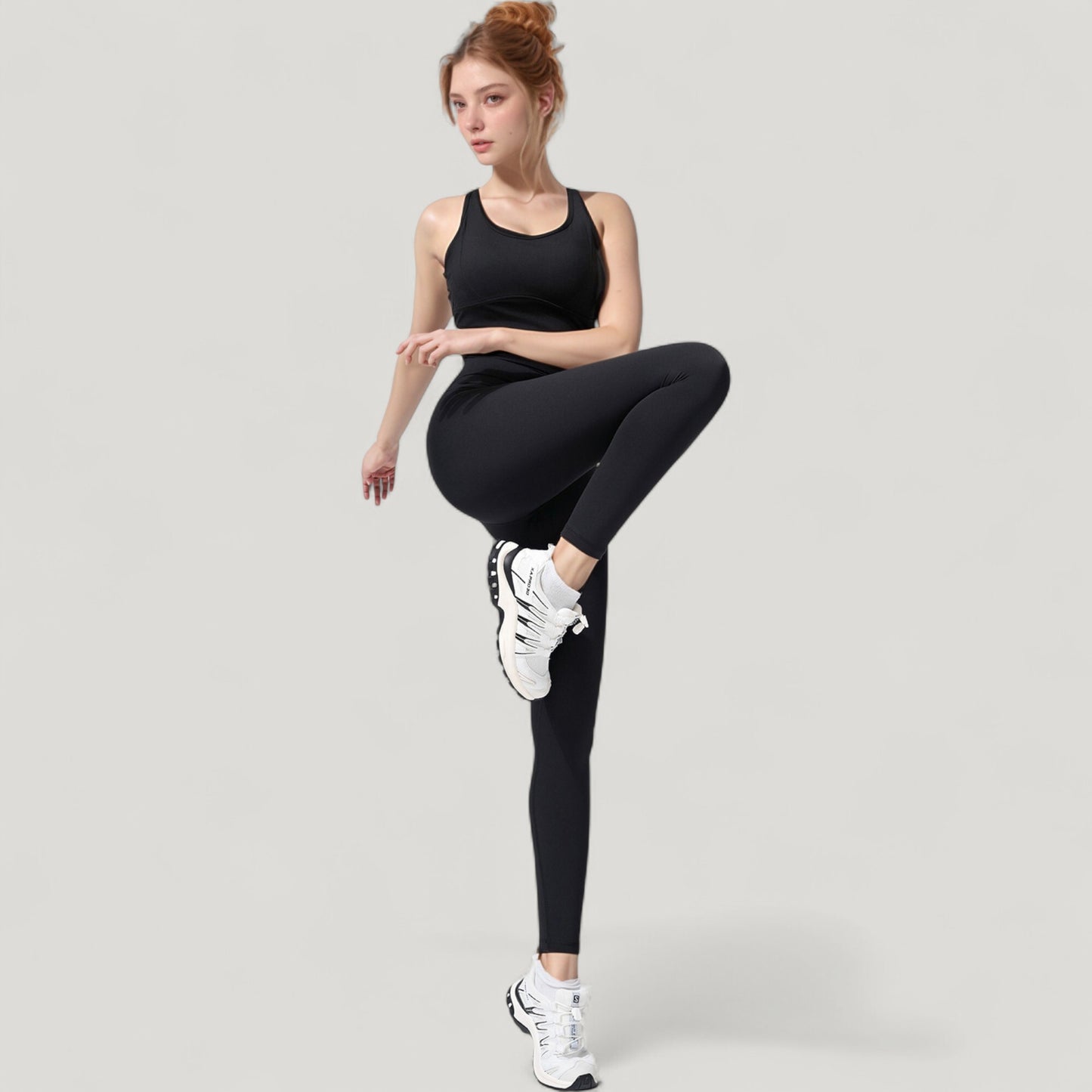 High Waist Full Length Seamless Leggings with Contoured Fit