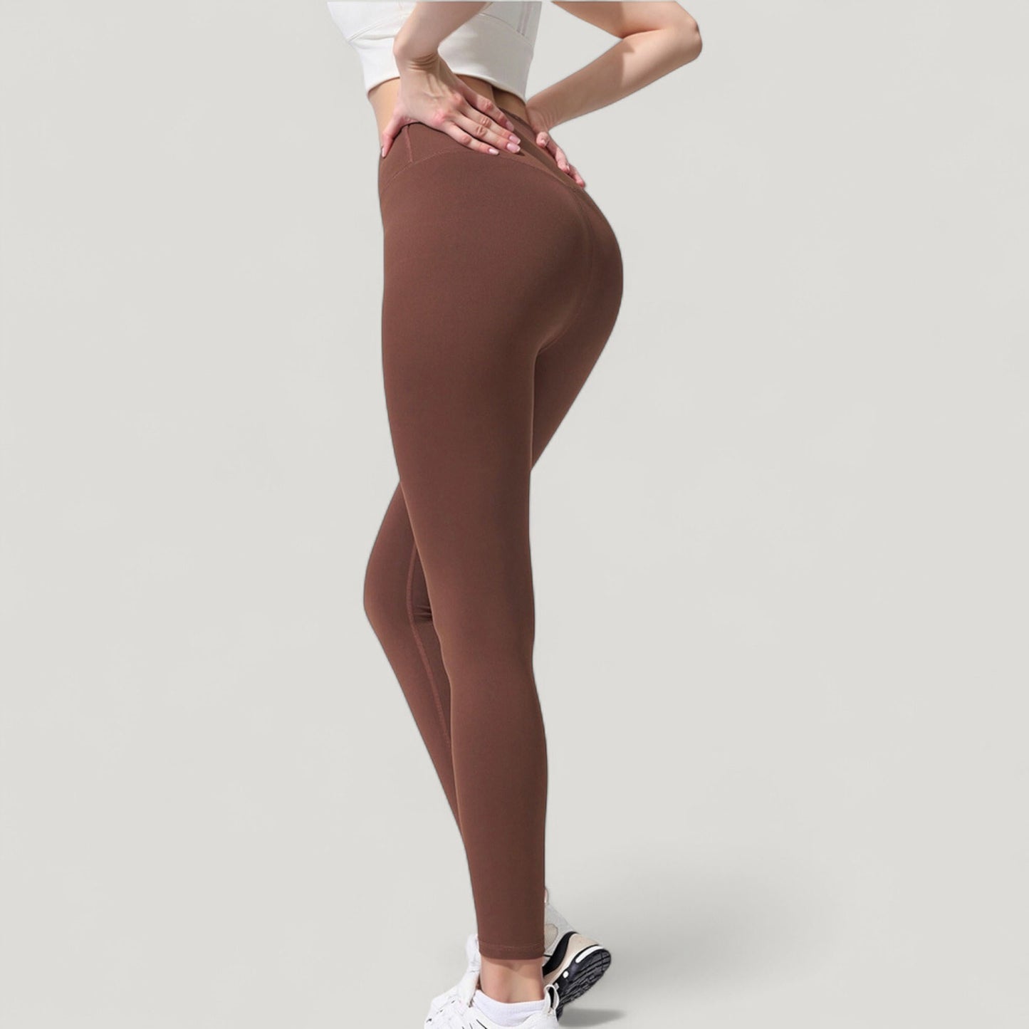 High Waist Full Length Seamless Leggings with Contoured Fit