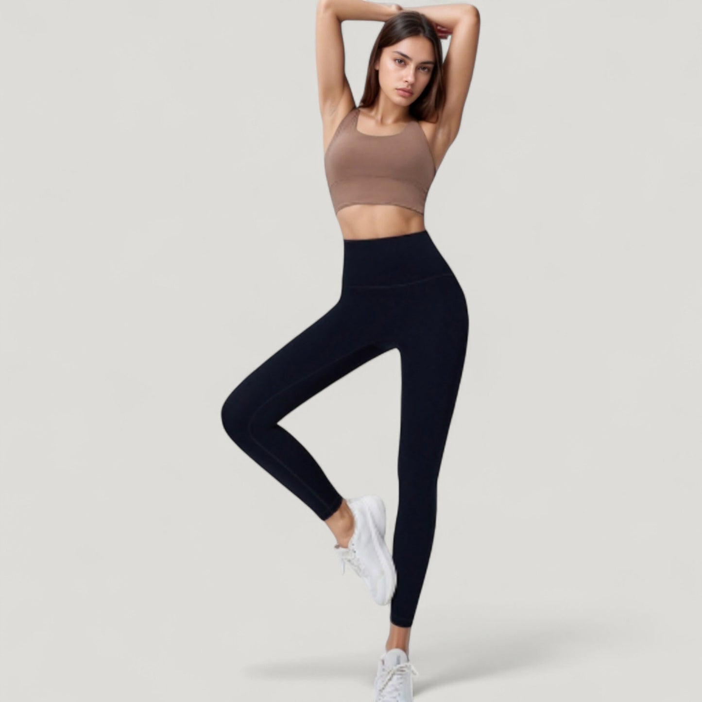 High Waist Full Length Seamless Leggings with Body Contouring Design
