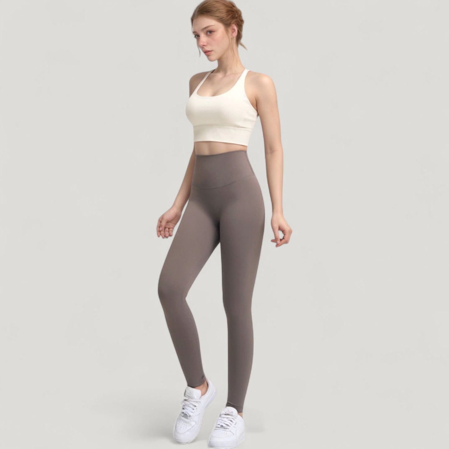 High Waist Full Length Seamless Leggings with Body Contouring Design