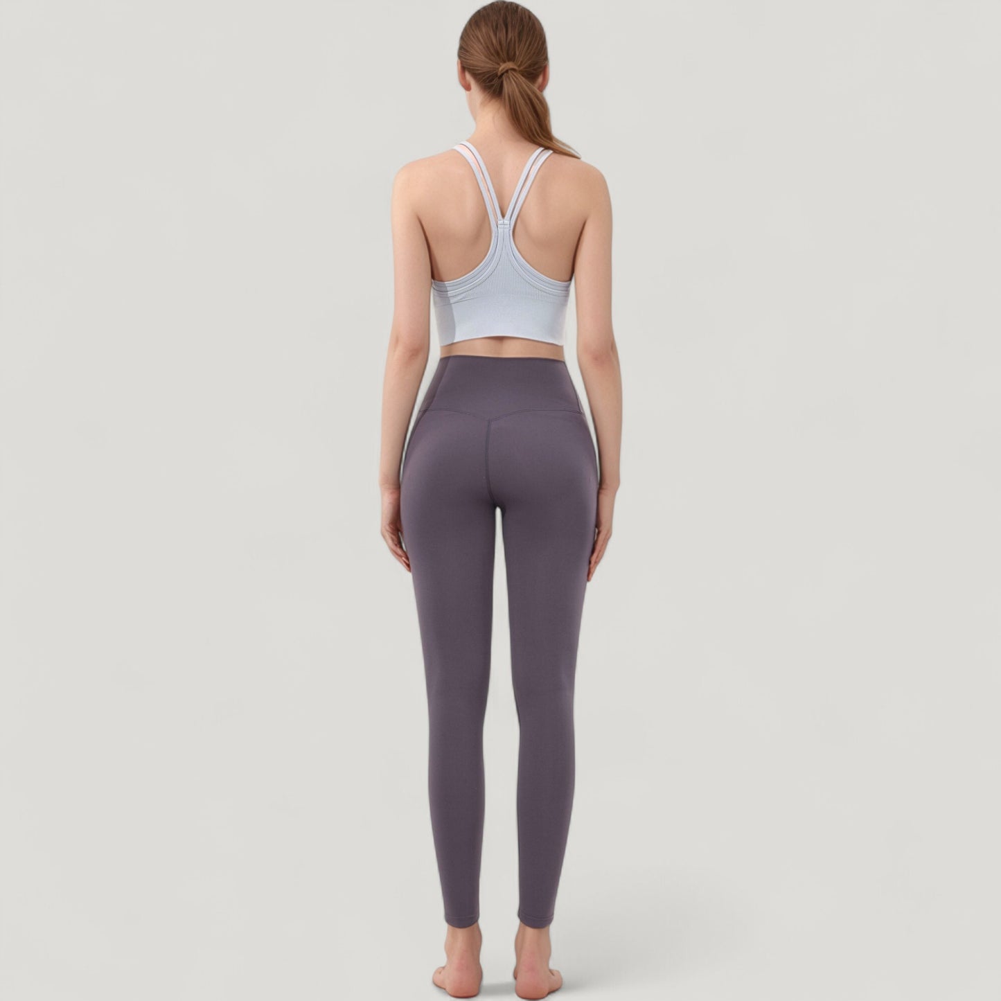 Double Strap Crew Neck Ribbed Crop Top with Fitted Hem