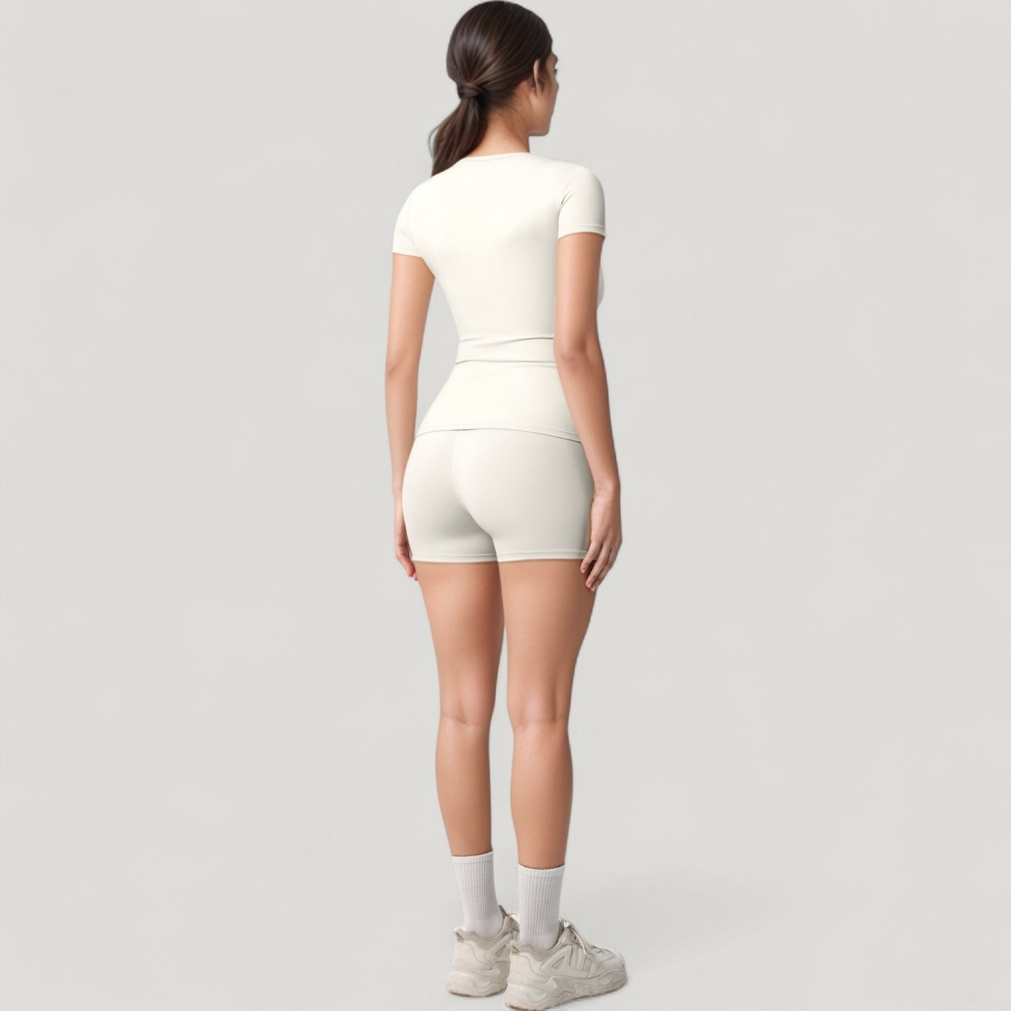 Fitted Short Sleeve Top and High Waist Shorts 2-Piece Active Set