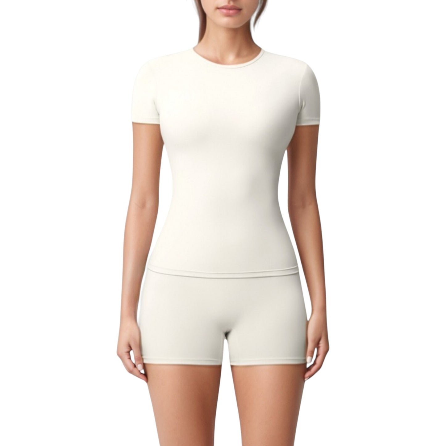 Fitted Short Sleeve Top and High Waist Shorts 2-Piece Active Set