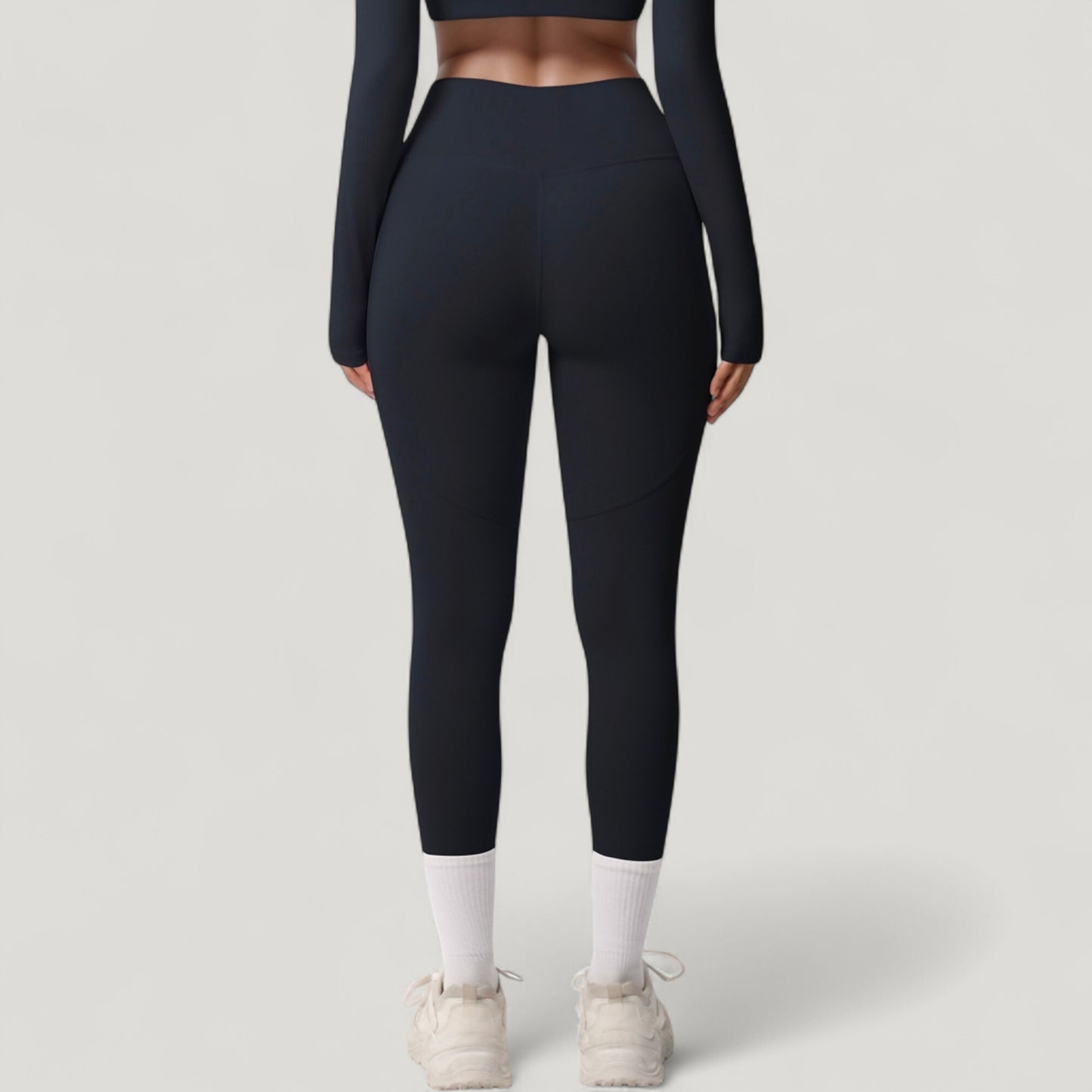 High Waist Full Length Leggings with Side Pockets and Wide Waistband