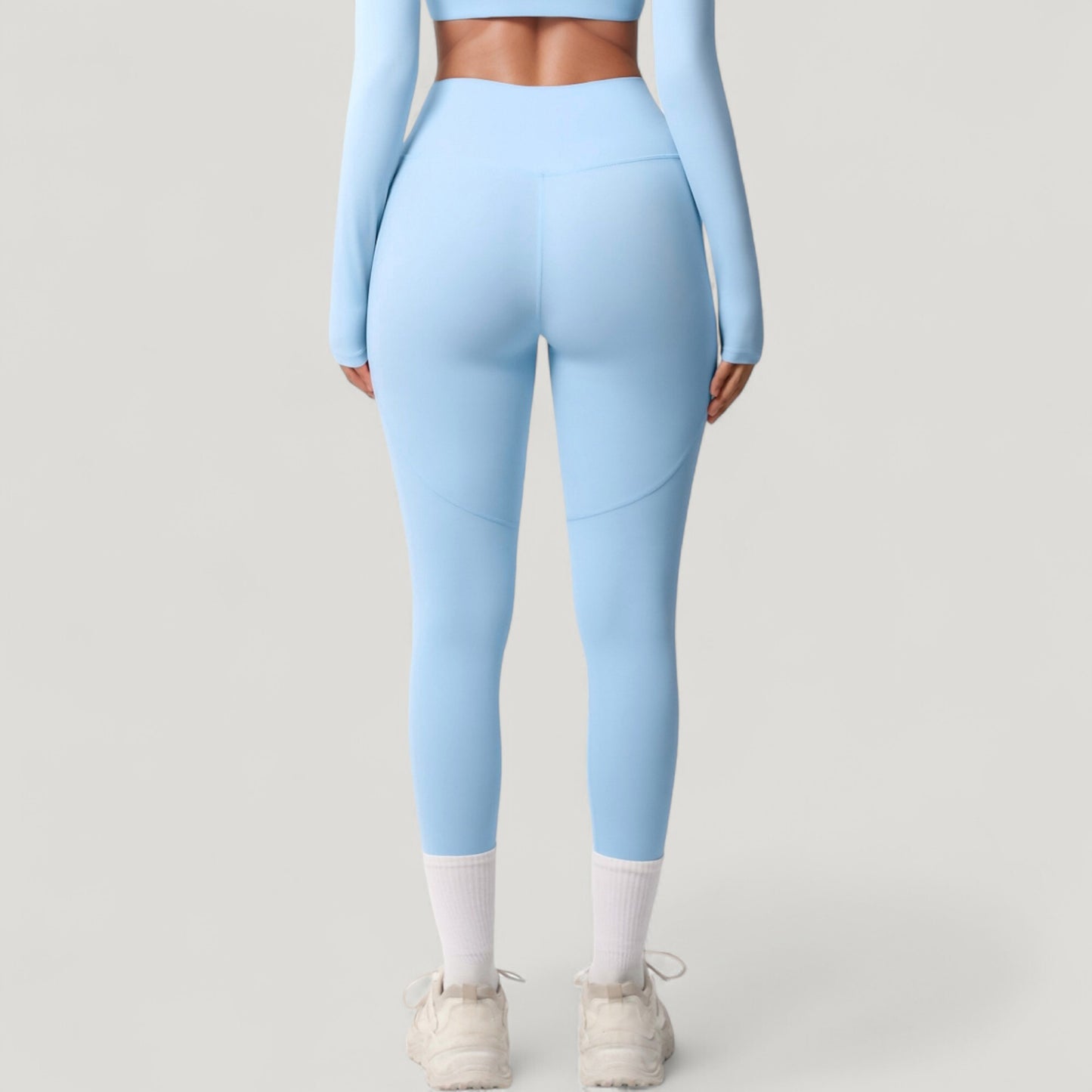 High Waist Full Length Leggings with Side Pockets and Wide Waistband