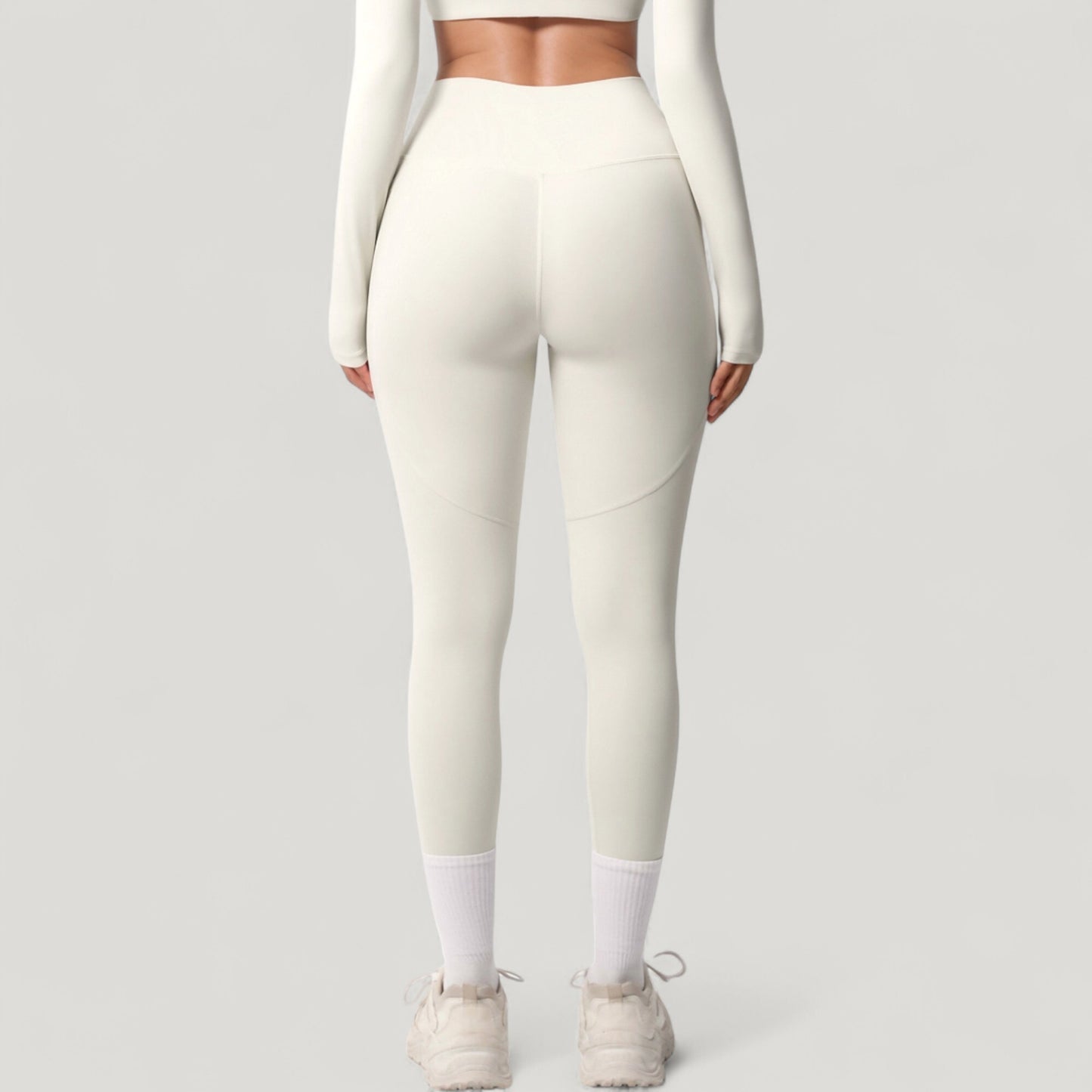 High Waist Full Length Leggings with Side Pockets and Wide Waistband
