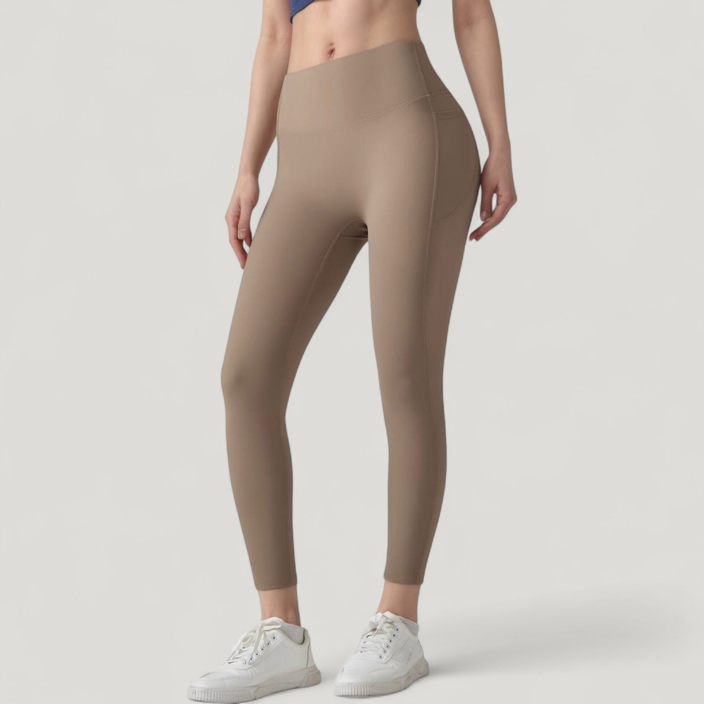 High Waist Leggings with Side Pockets and Seamless Fitted Design for Active and Casual Wear