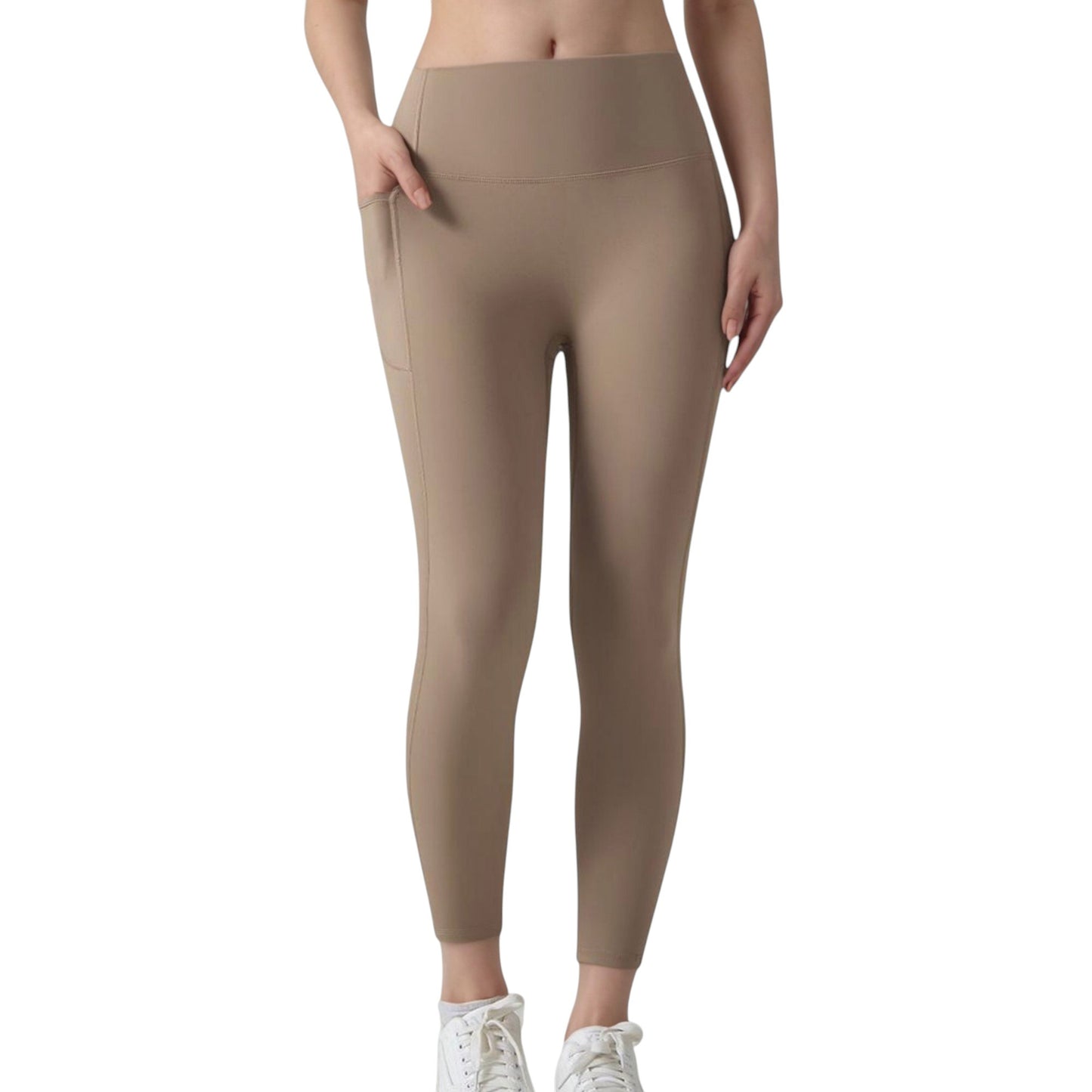 High Waist Leggings with Side Pockets and Seamless Fitted Design for Active and Casual Wear