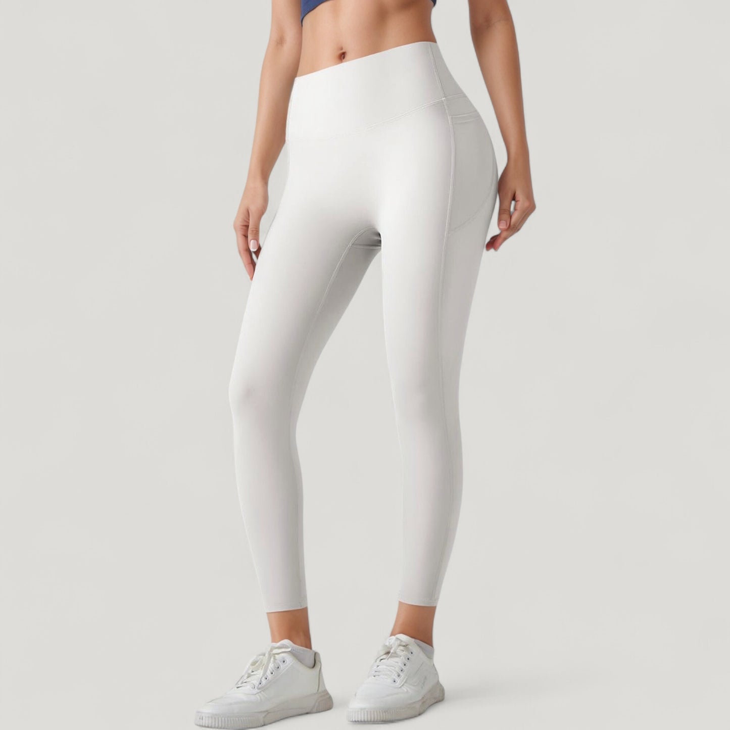 High Waist Leggings with Side Pockets and Seamless Fitted Design for Active and Casual Wear