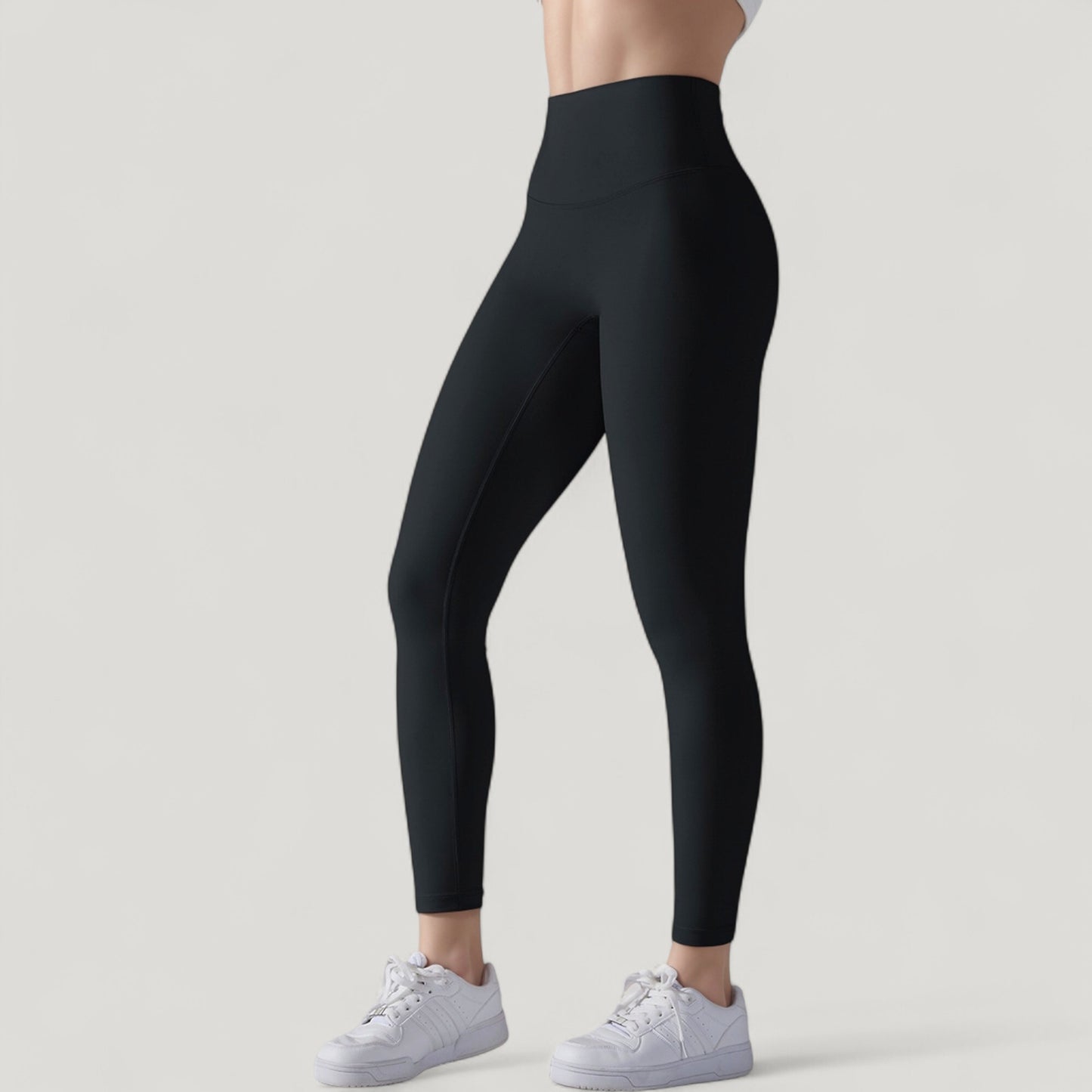 High Waist Seamless Full Length Leggings with Wide Waistband