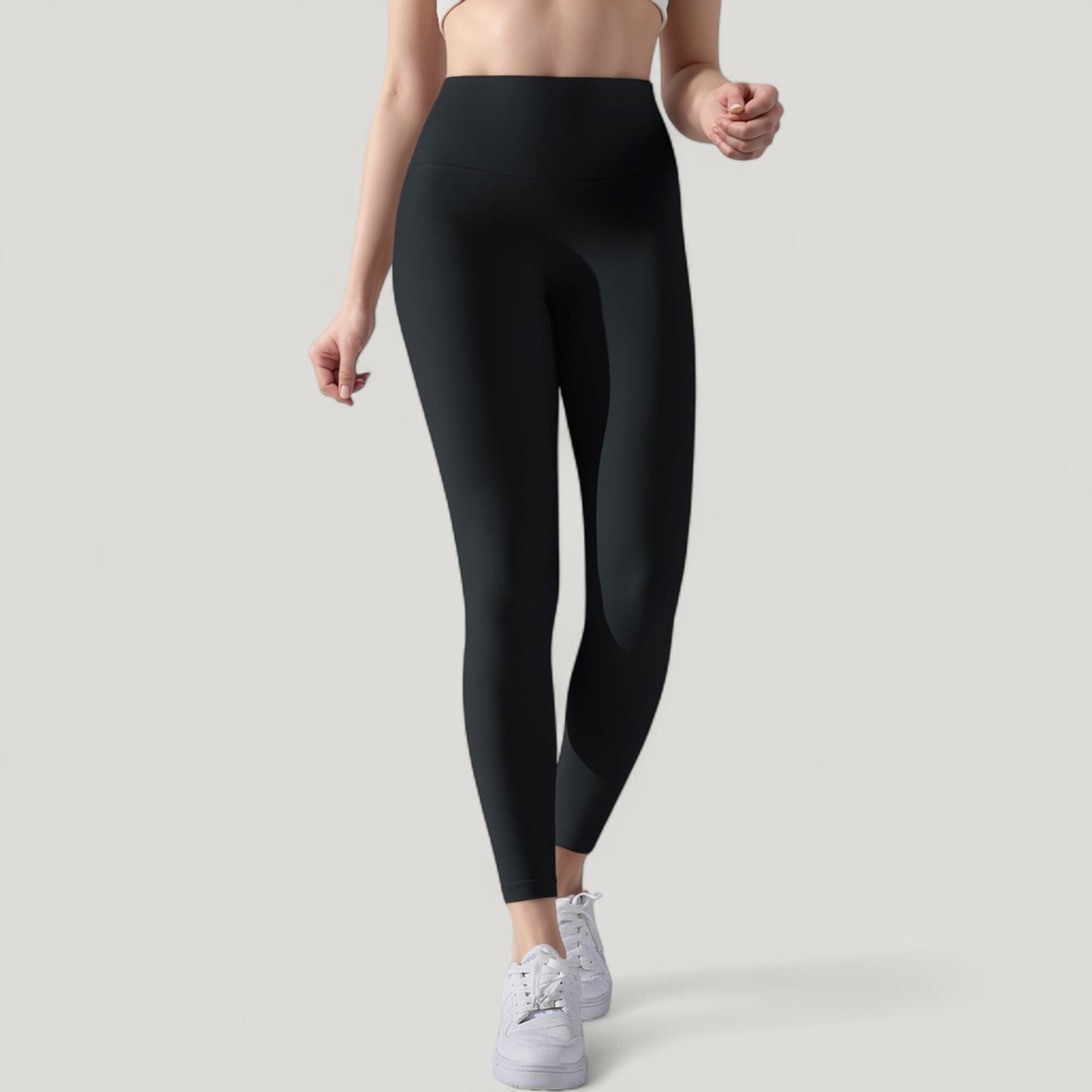 High Waist Seamless Full Length Leggings with Wide Waistband