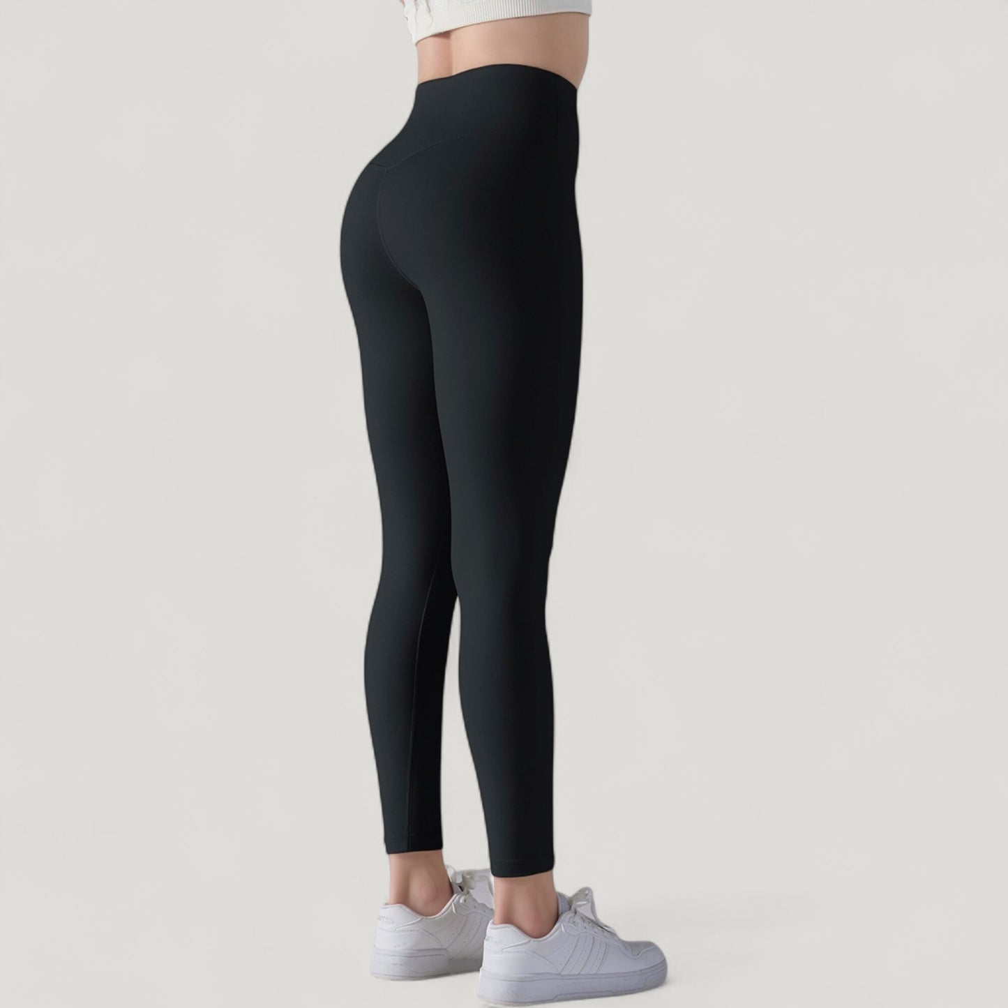 High Waist Seamless Full Length Leggings with Wide Waistband