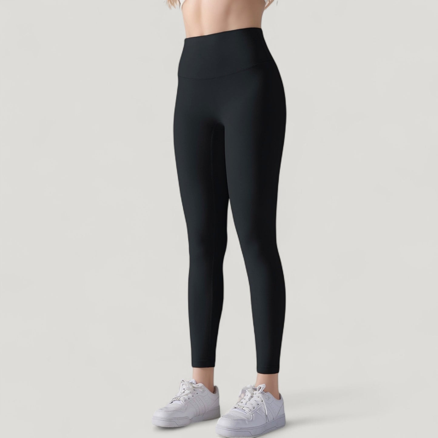 High Waist Seamless Full Length Leggings with Wide Waistband