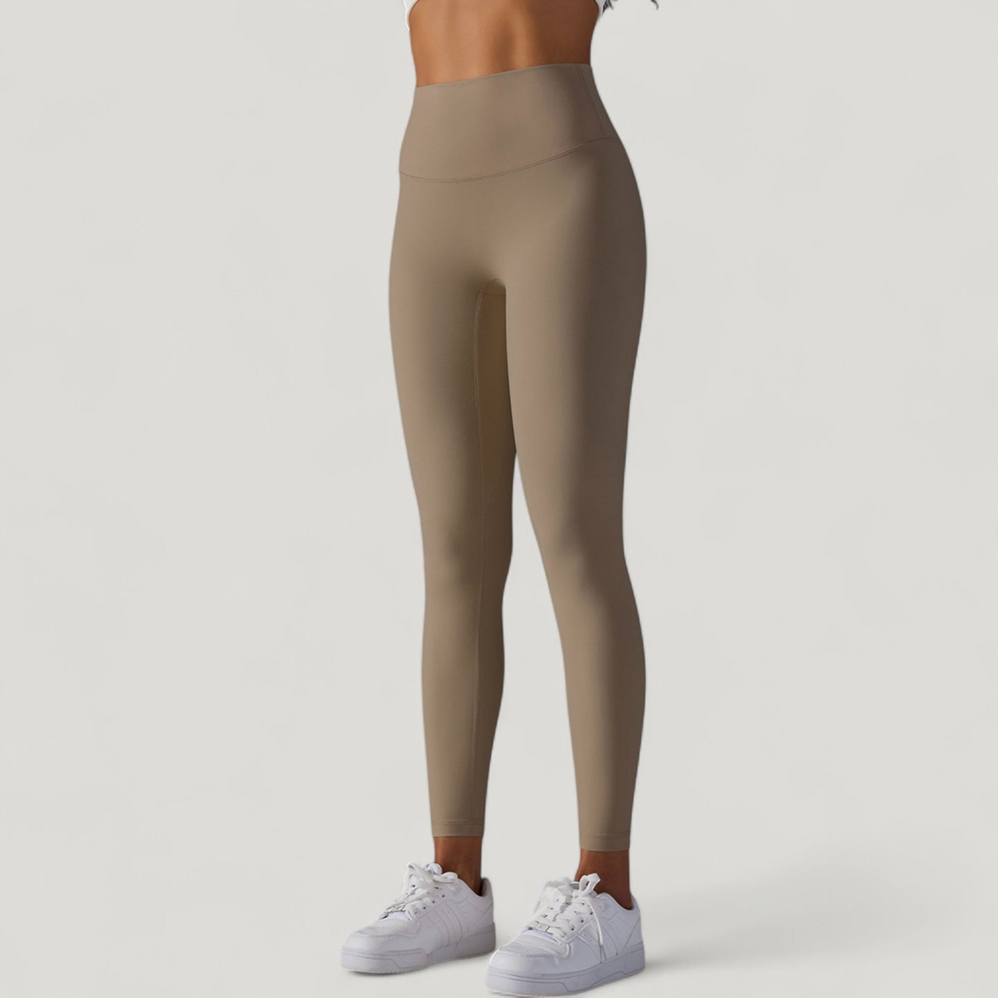 High Waist Seamless Full Length Leggings with Wide Waistband