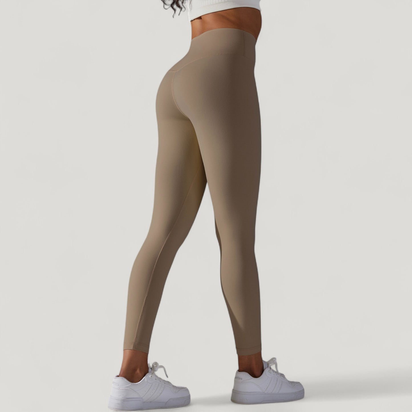 High Waist Seamless Full Length Leggings with Wide Waistband