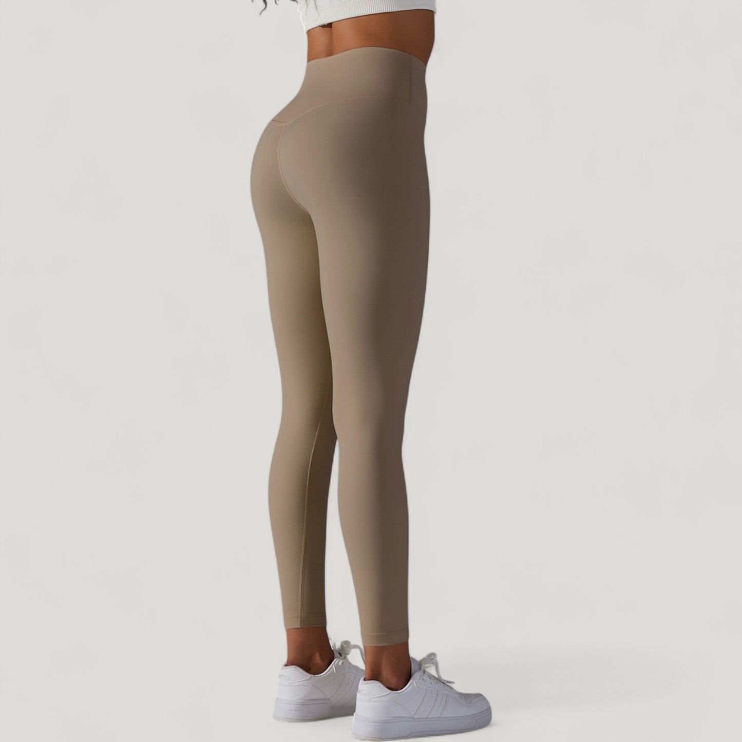 High Waist Seamless Full Length Leggings with Wide Waistband