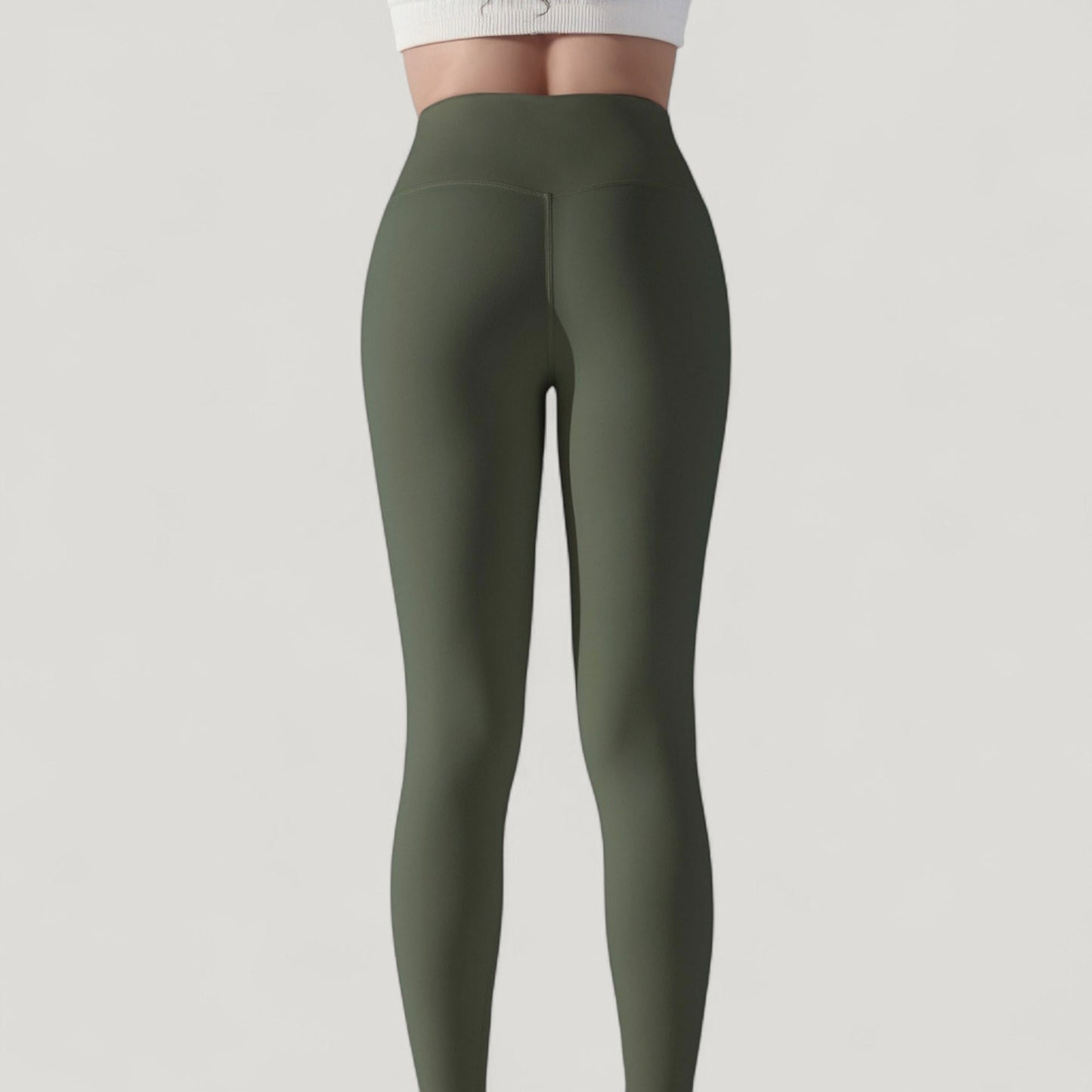 High Waist Seamless Full Length Leggings with Wide Waistband