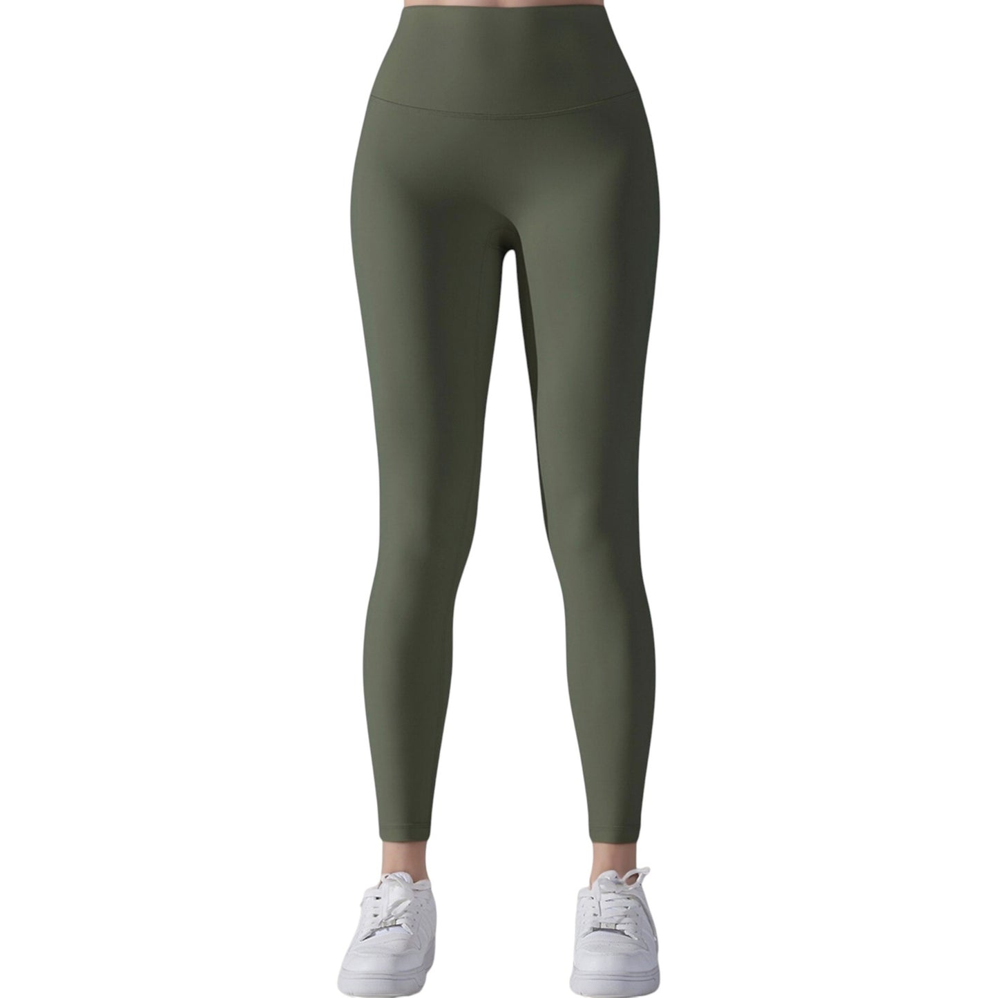 High Waist Seamless Full Length Leggings with Wide Waistband