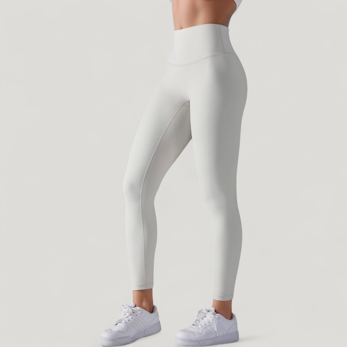 High Waist Seamless Full Length Leggings with Wide Waistband