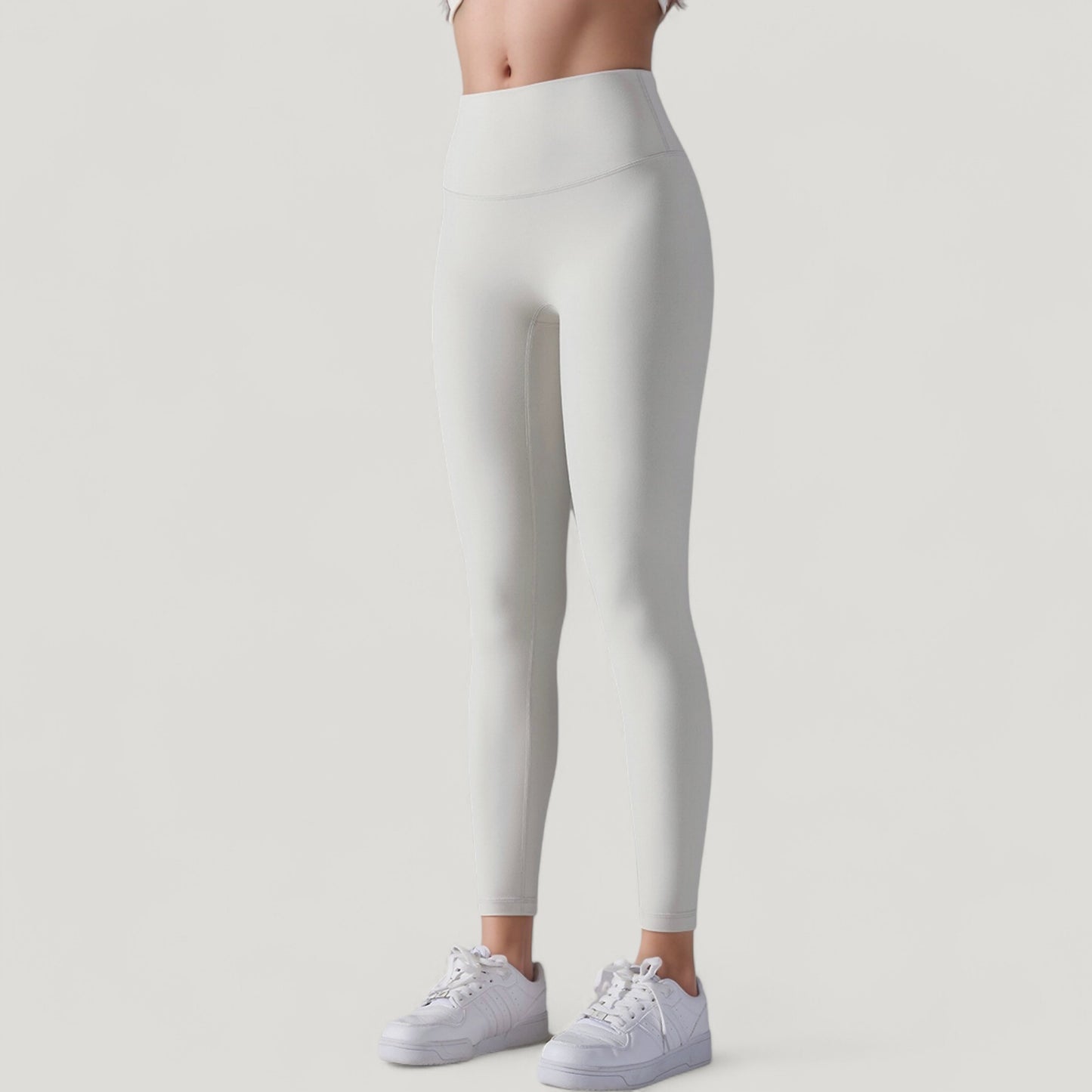 High Waist Seamless Full Length Leggings with Wide Waistband