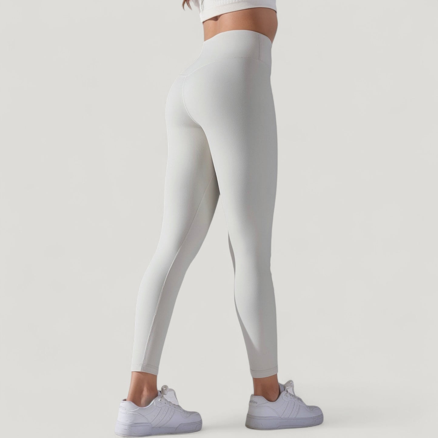 High Waist Seamless Full Length Leggings with Wide Waistband
