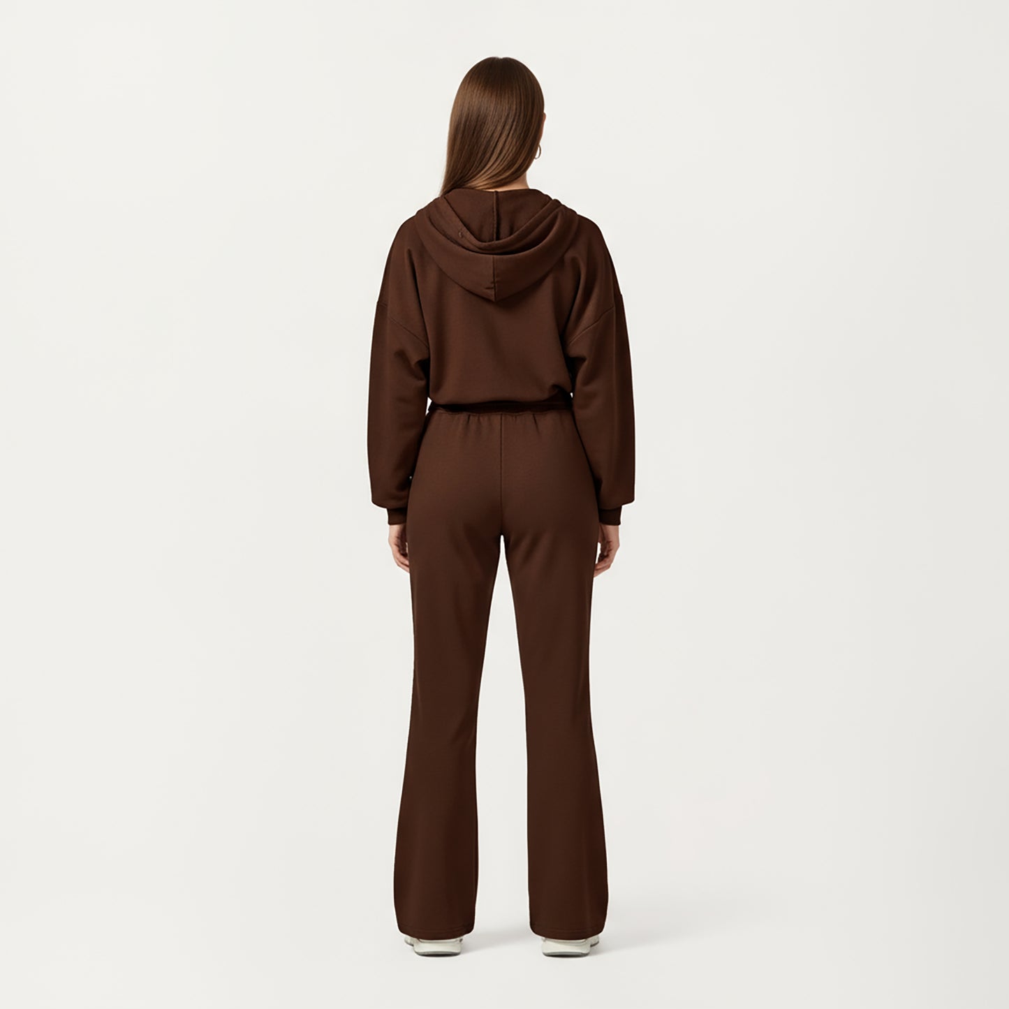 Cropped Zip-Up Hoodie with Drawstring Hood and Long Sleeves