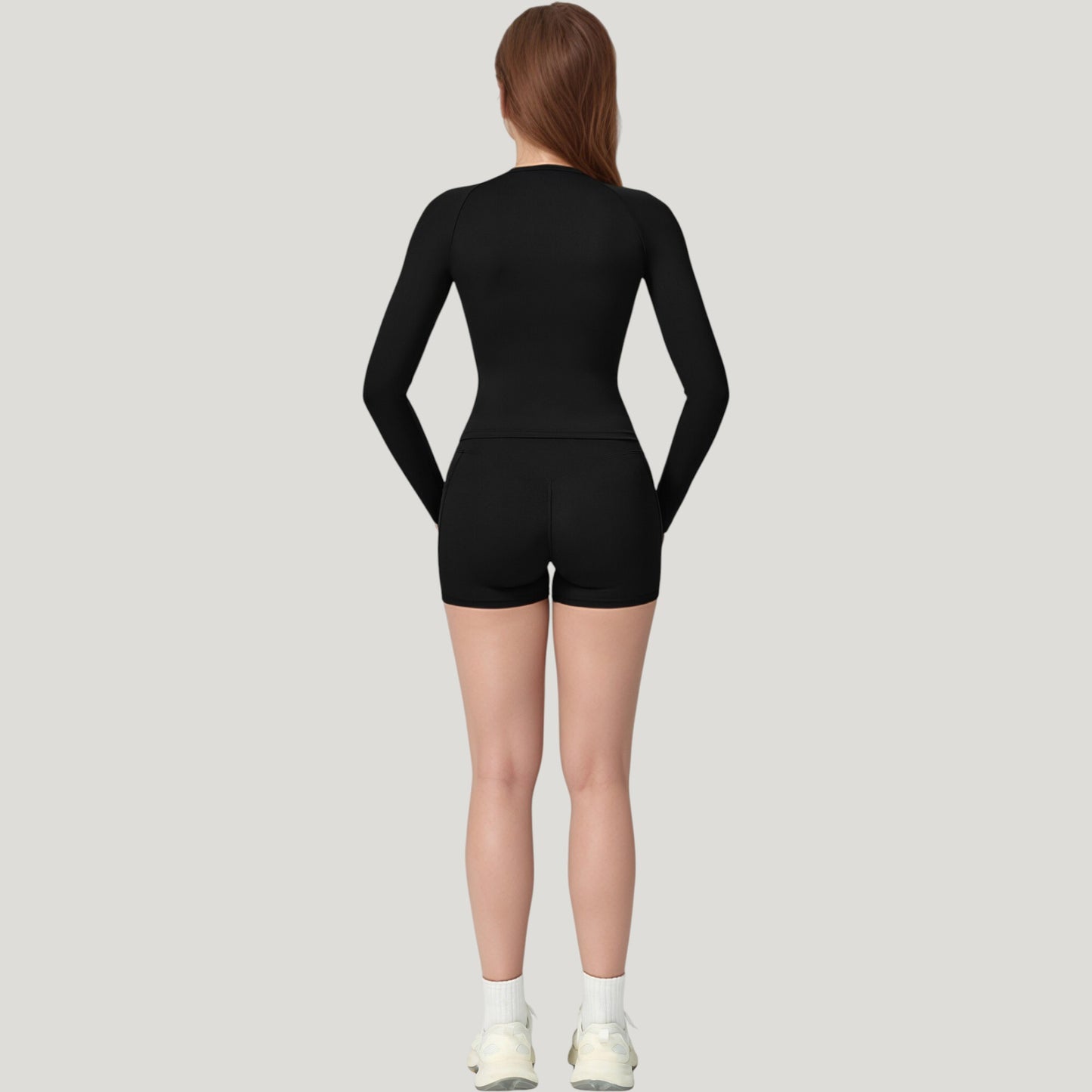Long Sleeve Crew Neck Activewear Top with Streamlined Fit and Lightweight Stretch Performance Fabric