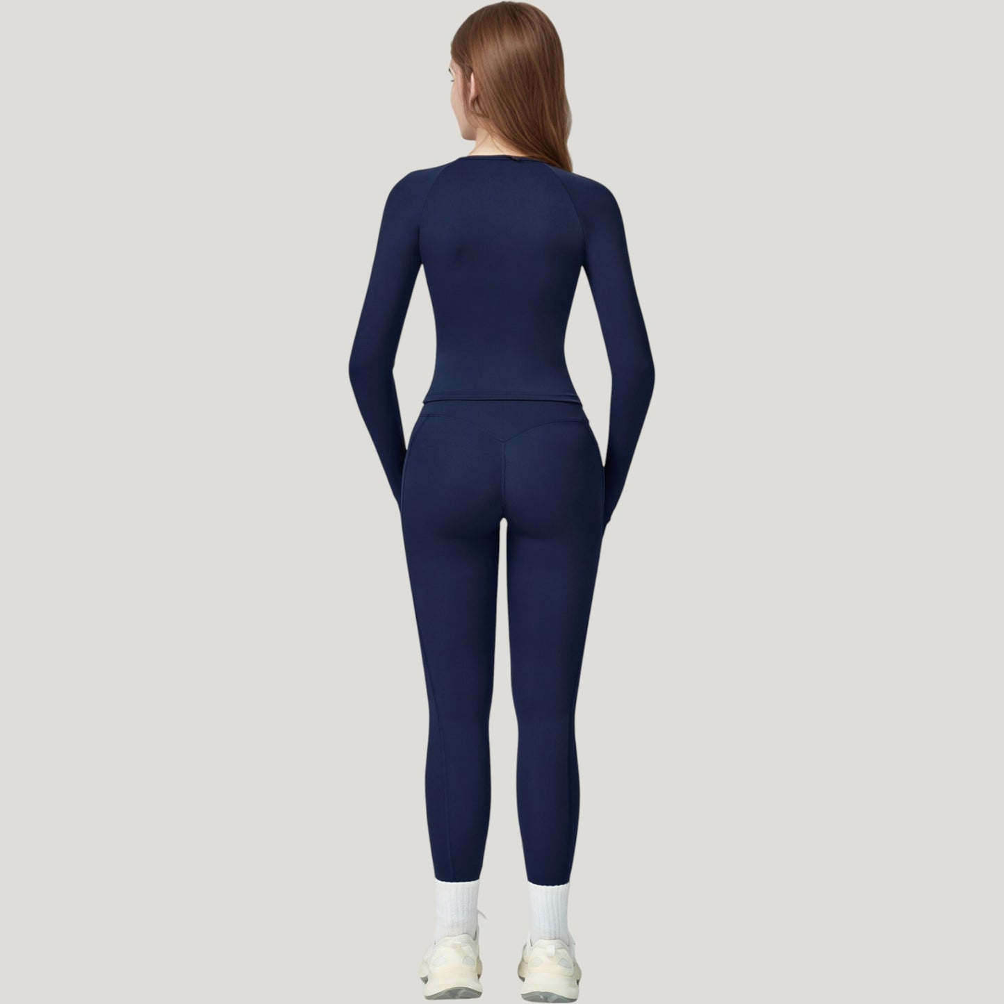 Long Sleeve Crew Neck Activewear Top with Streamlined Fit and Lightweight Stretch Performance Fabric