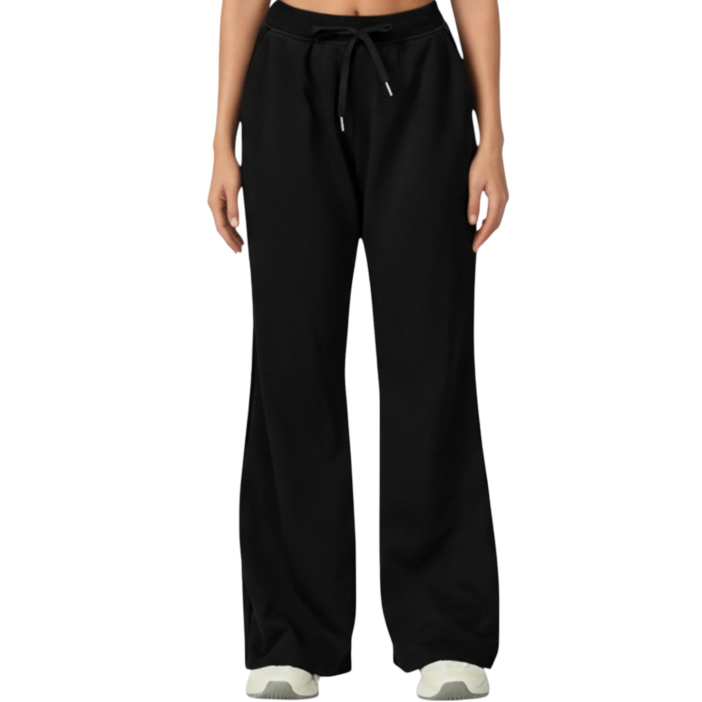 Wide Leg High Waist Drawstring Pants with Relaxed Fit and Soft Stretch Fabric