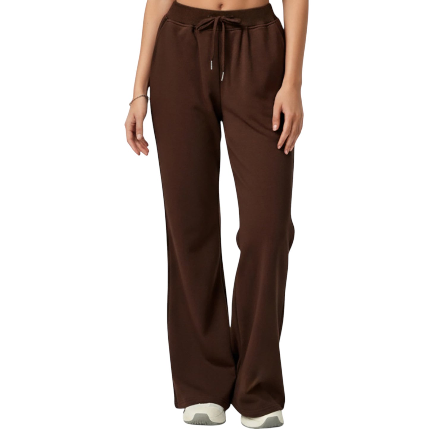 Wide Leg High Waist Drawstring Pants with Relaxed Fit and Soft Stretch Fabric