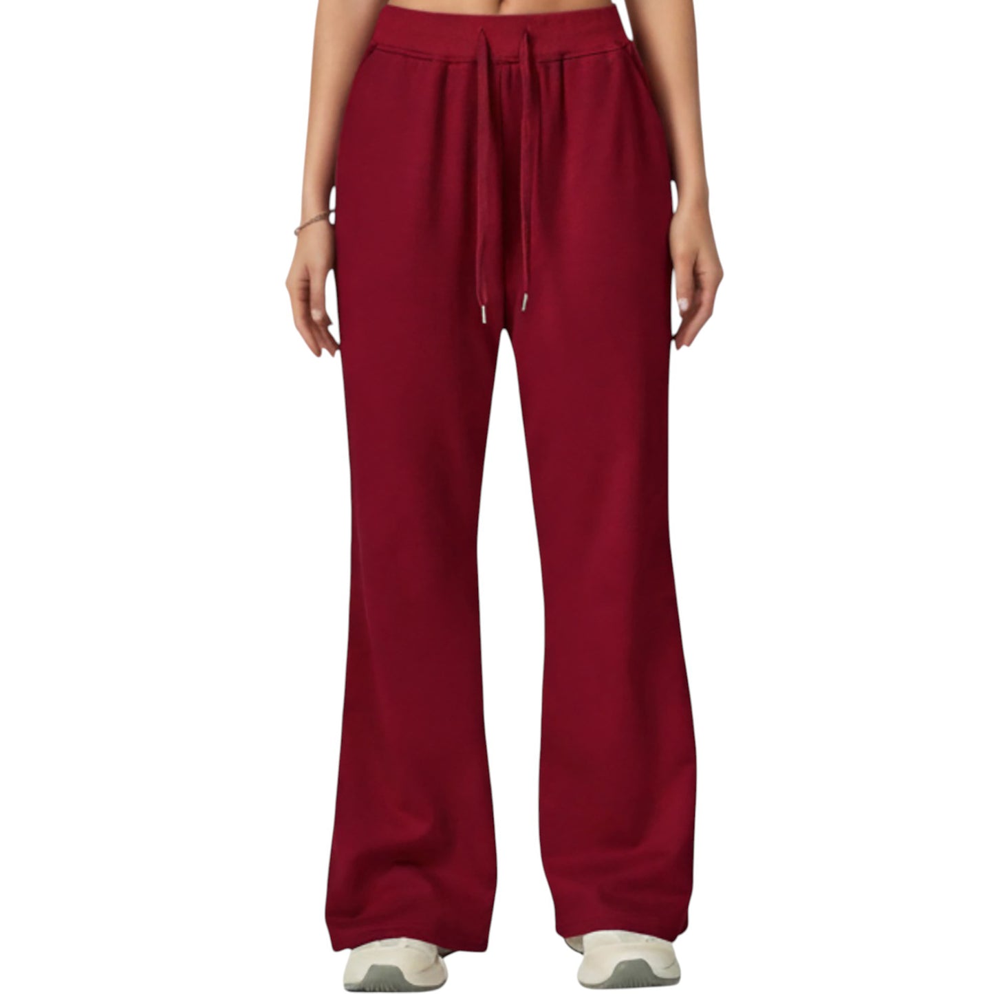 Wide Leg High Waist Drawstring Pants with Relaxed Fit and Soft Stretch Fabric