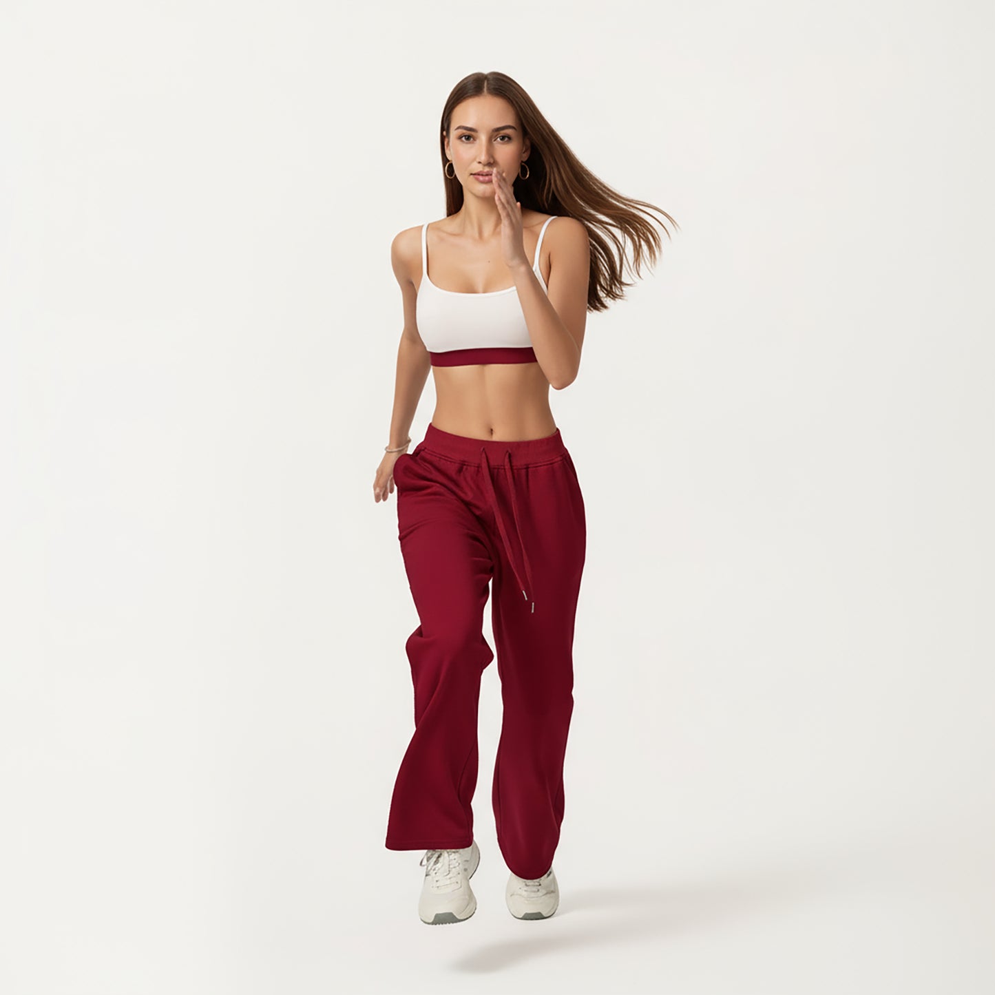 Wide Leg High Waist Drawstring Pants with Relaxed Fit and Soft Stretch Fabric