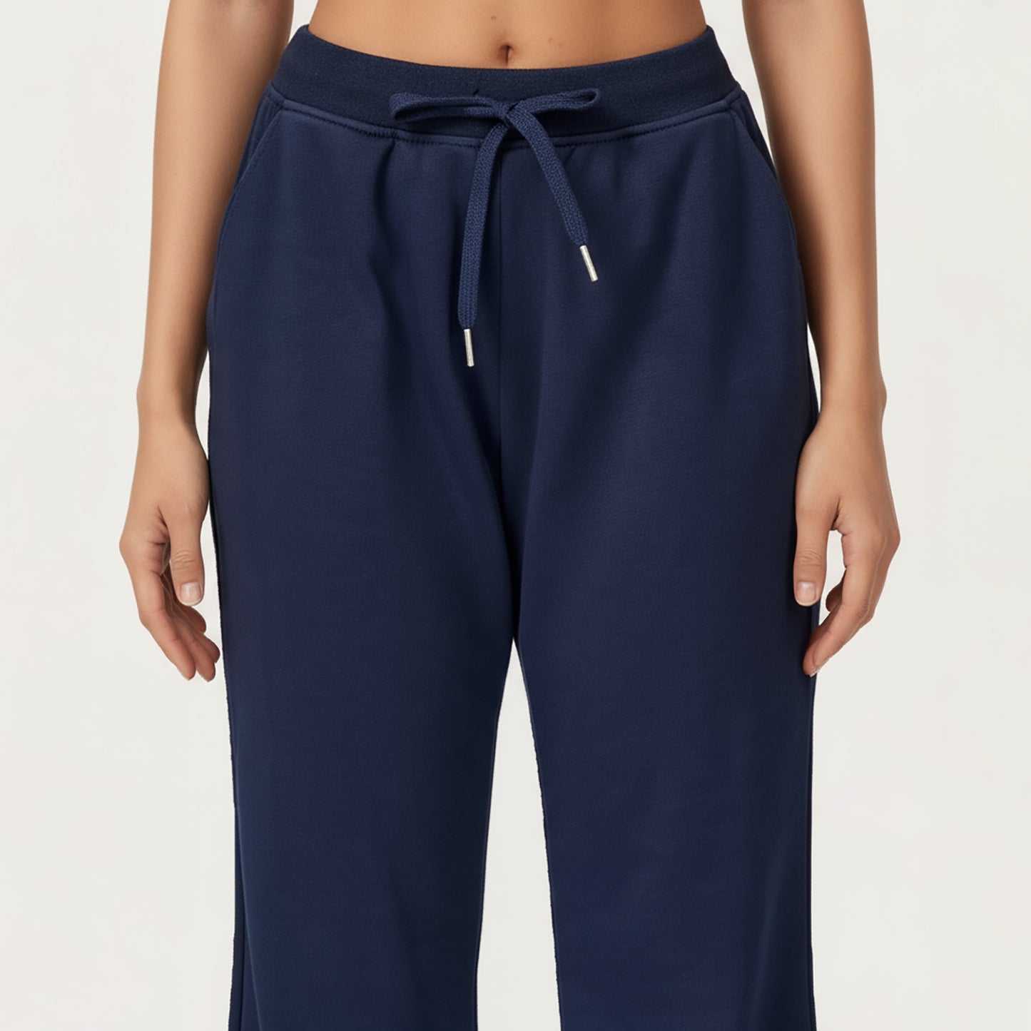 Wide Leg High Waist Drawstring Pants with Relaxed Fit and Soft Stretch Fabric