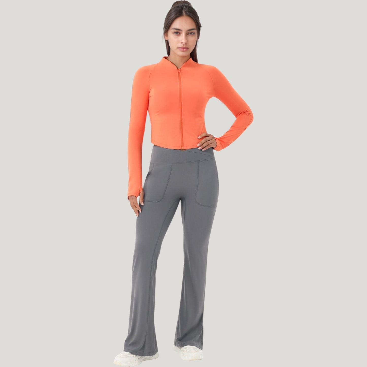 Long Sleeve Zip Front Activewear Jacket with Streamlined Fit and Lightweight Performance Fabric