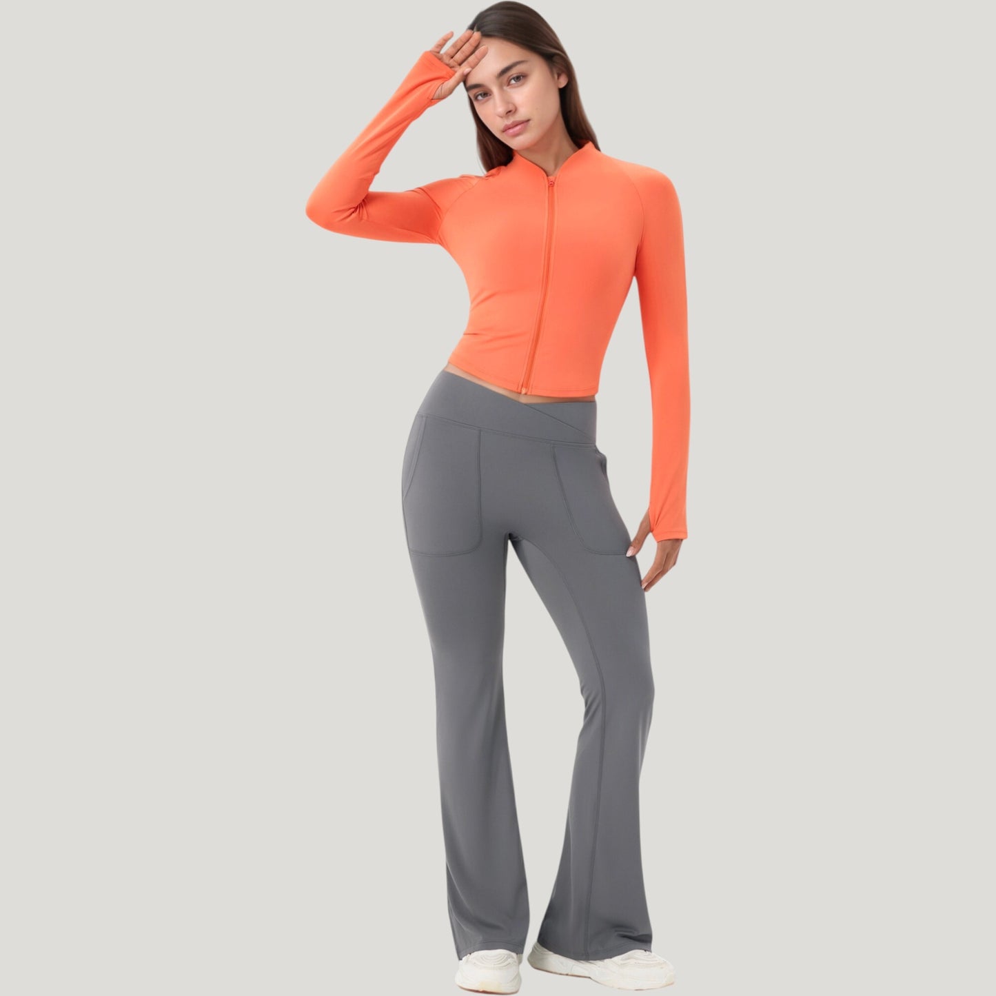 Long Sleeve Zip Front Activewear Jacket with Streamlined Fit and Lightweight Performance Fabric
