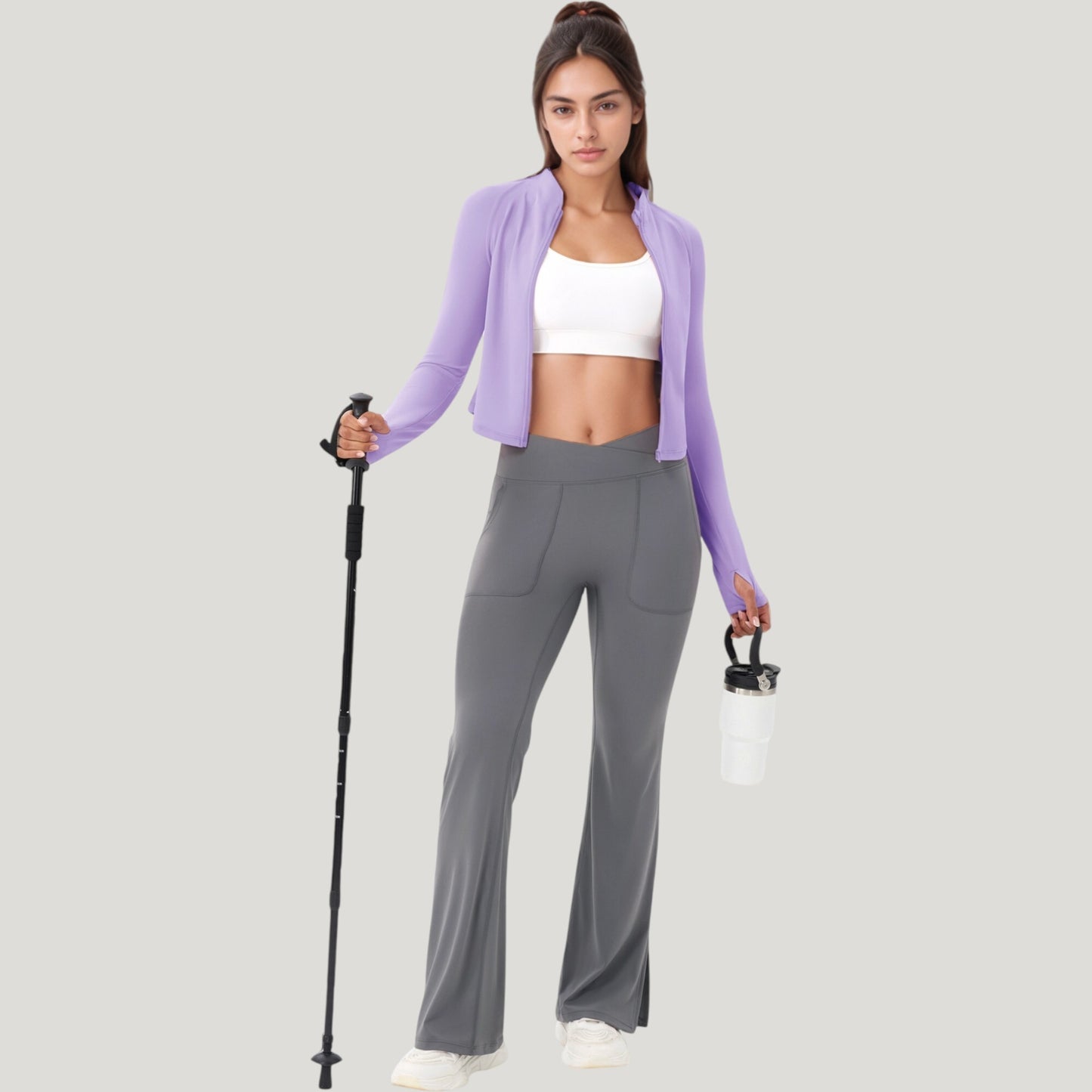 Long Sleeve Zip Front Activewear Jacket with Streamlined Fit and Lightweight Performance Fabric