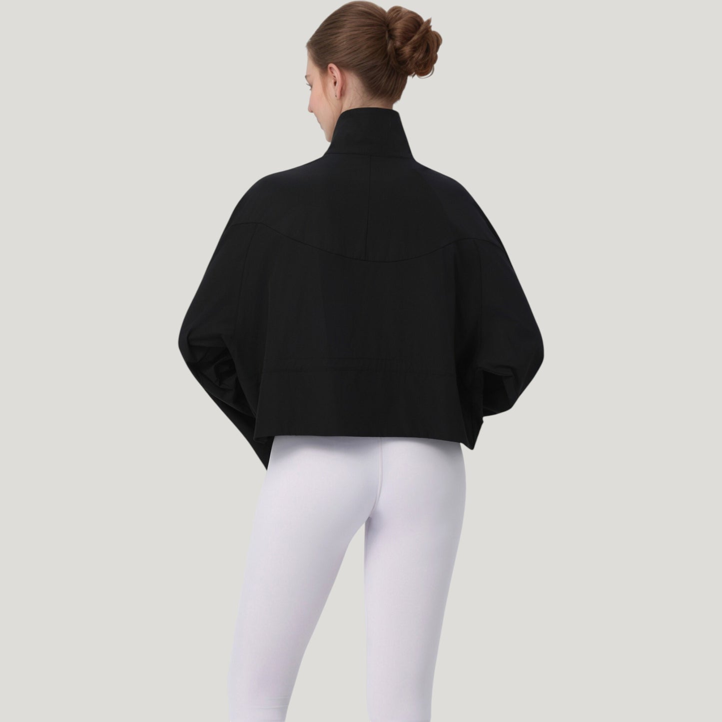 Zip Up Lightweight Active Jacket with Stand Collar and Relaxed Fit