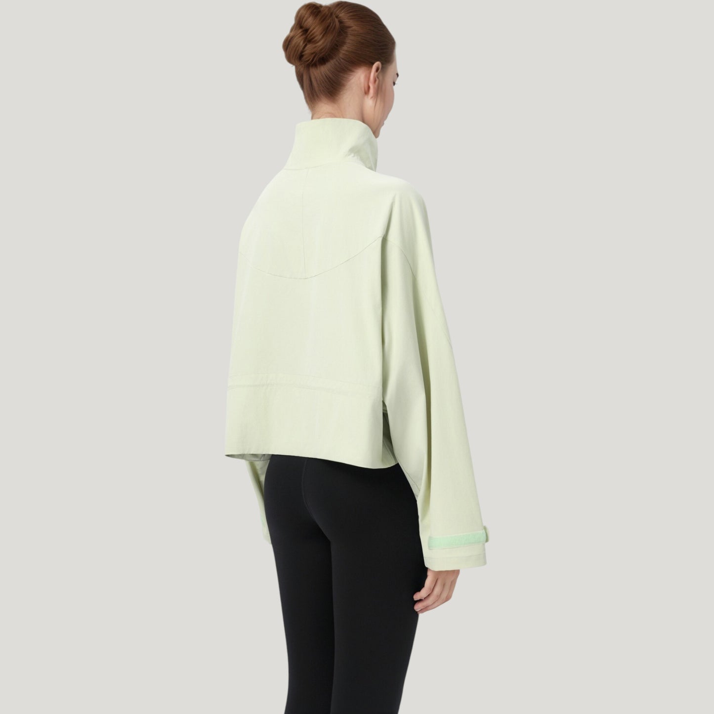 Zip Up Lightweight Active Jacket with Stand Collar and Relaxed Fit