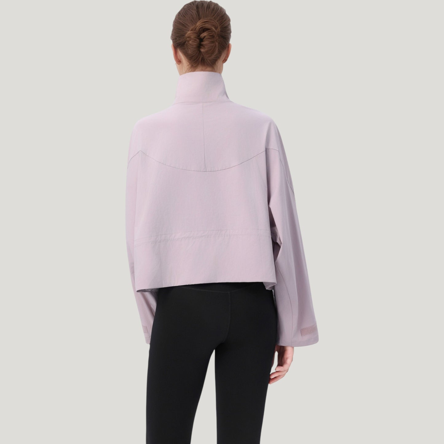 Zip Up Lightweight Active Jacket with Stand Collar and Relaxed Fit
