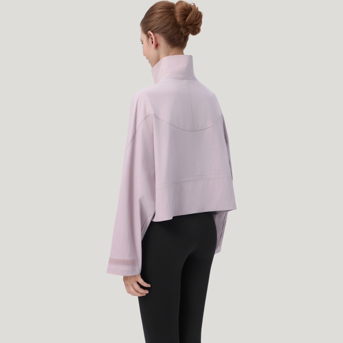 Zip Up Lightweight Active Jacket with Stand Collar and Relaxed Fit