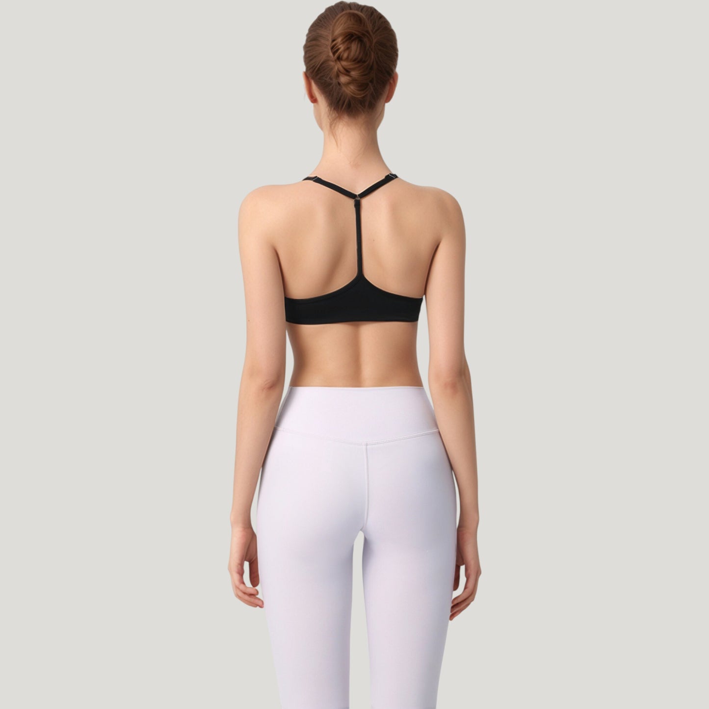 Scoop Neck Sports Bra with Thin Adjustable Straps and Smooth Seamless Design